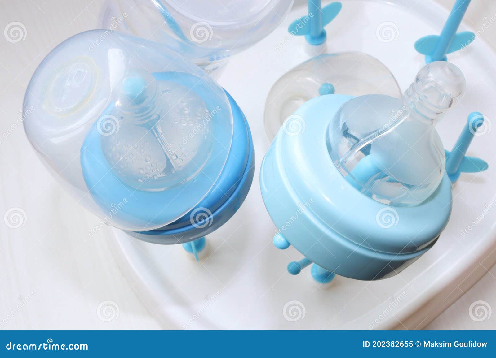 Baby Nipples for Feeding. Baby Nipples Dry after Washing Stock Image