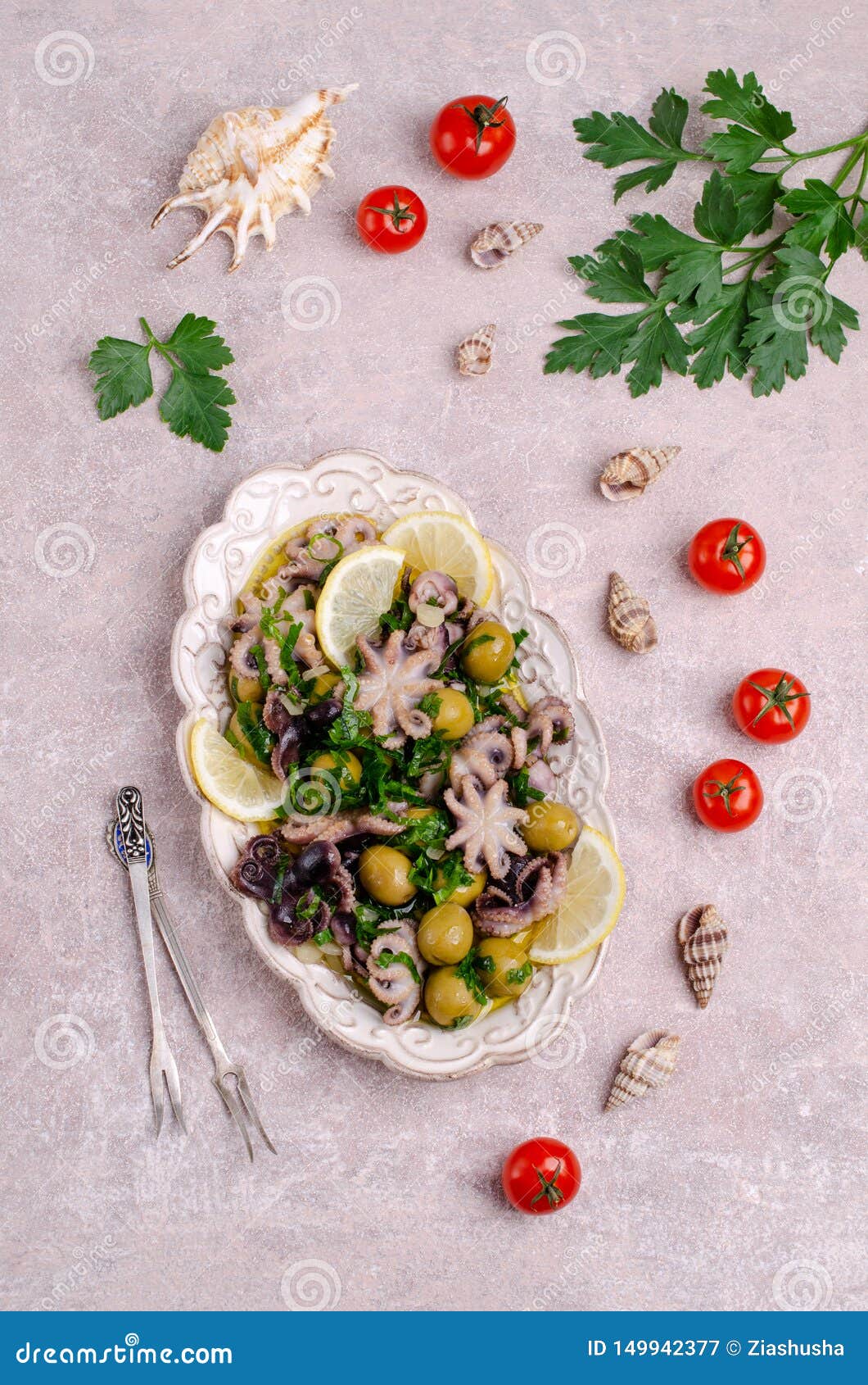 Baby Octopus in Spicy Dressing Stock Image - Image of cooked ...