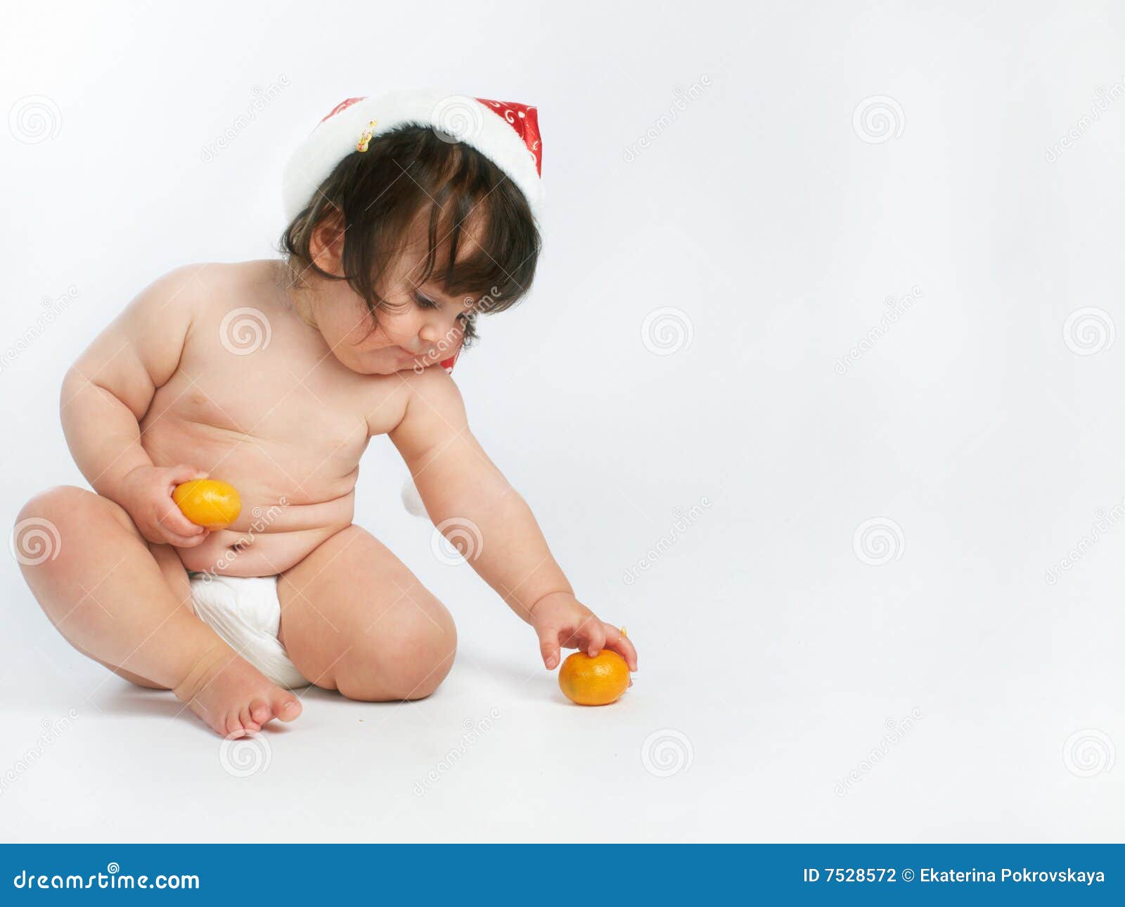 Baby with orange stock photo. Image of babe, christmas - 7528572
