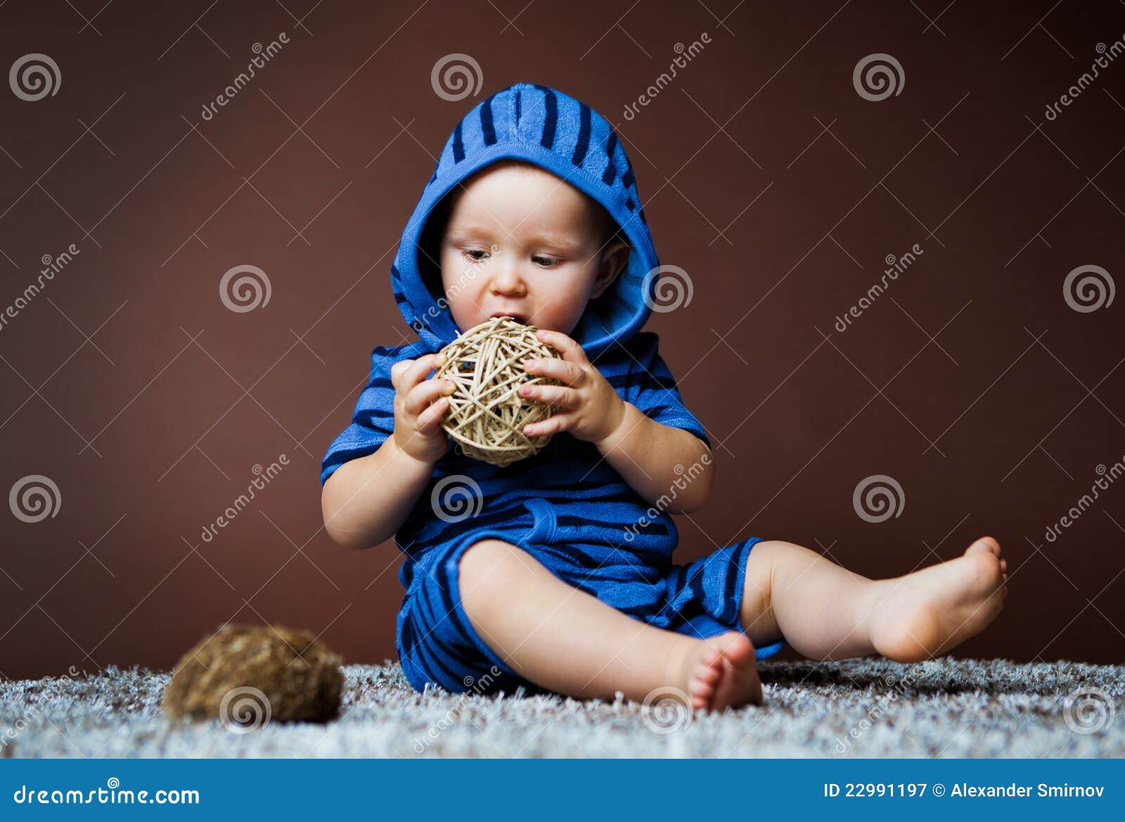 Baby in overalls stock image. Image of childhood, cute 22991197