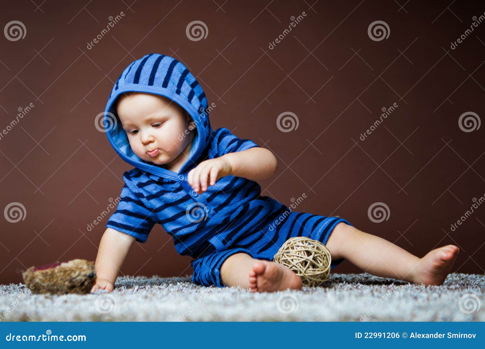 Baby in overalls stock photo. Image of little, jumpsuit 22991206