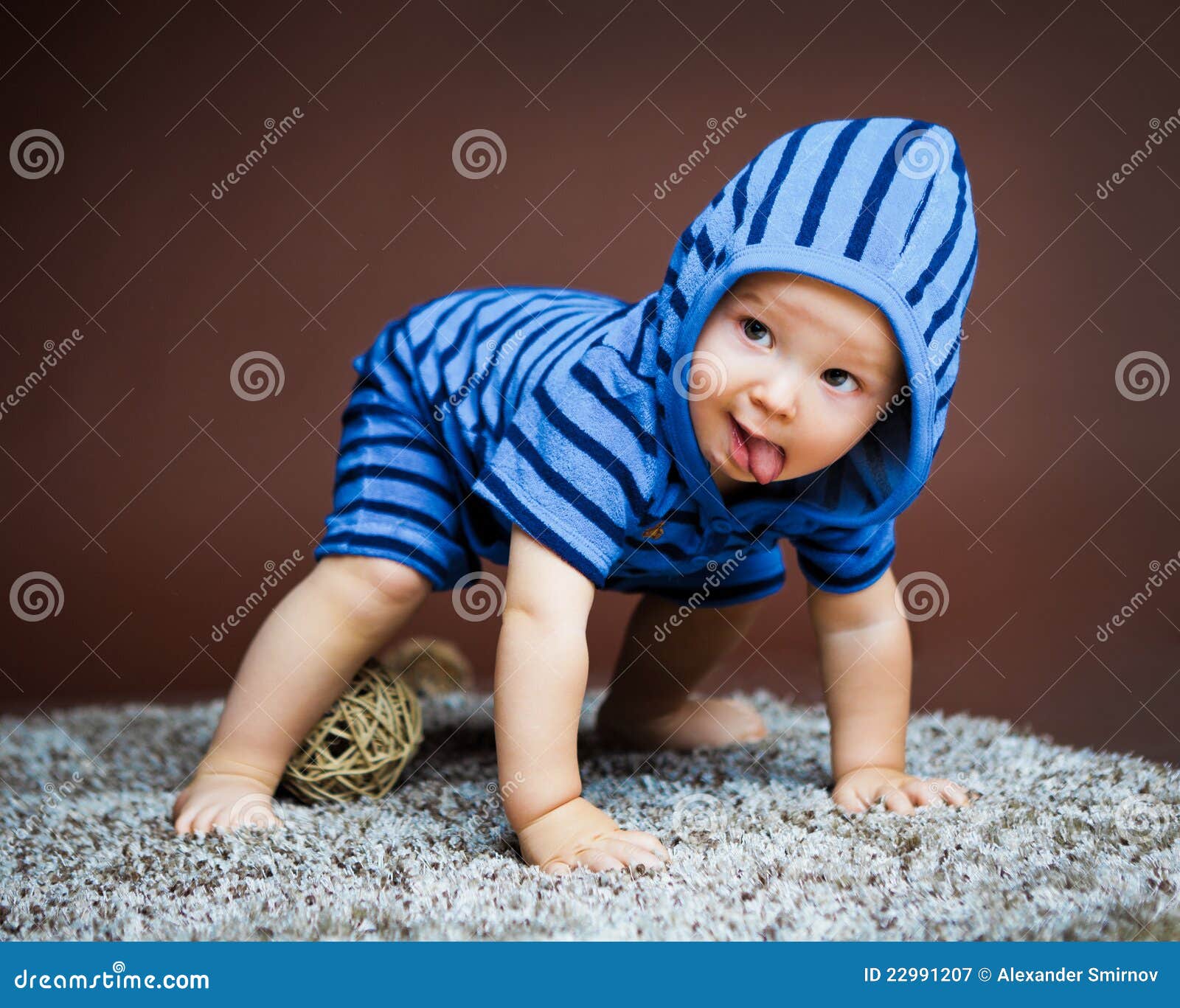 Baby in overalls stock image. Image of horizontal, cute 22991207