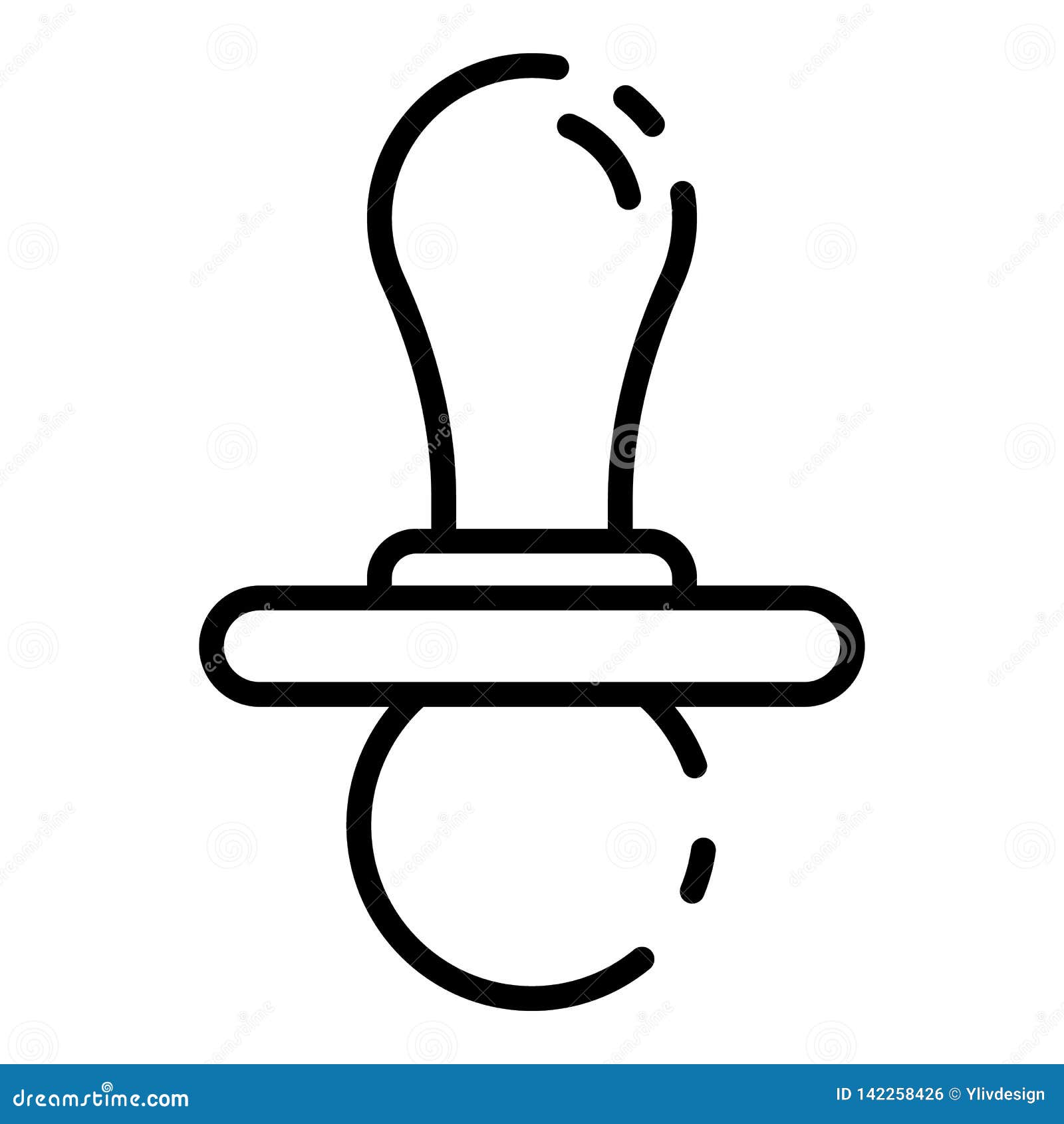 Baby Pacifier Icon, Outline Style Stock Vector Illustration of