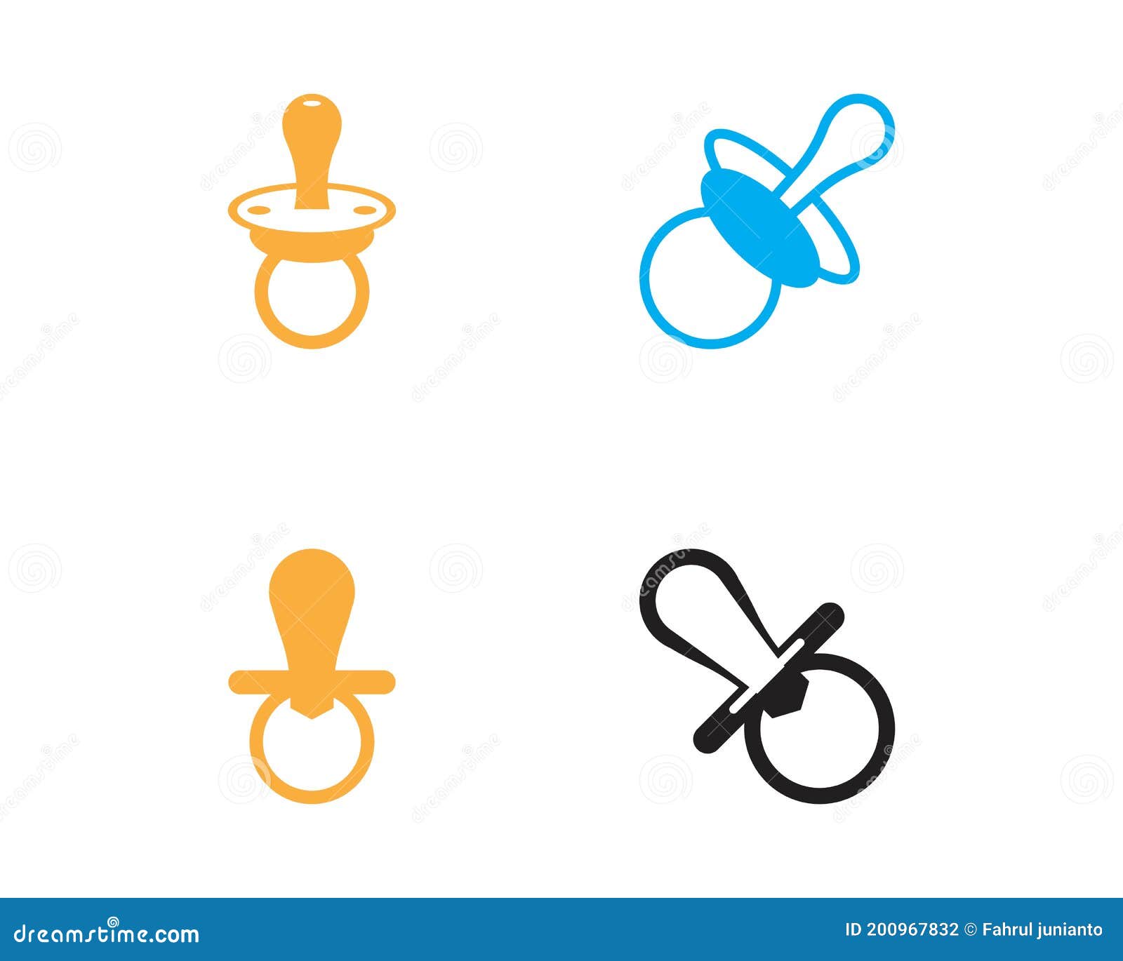 Baby Pacifier Logo Vector Template Stock Vector Illustration of face