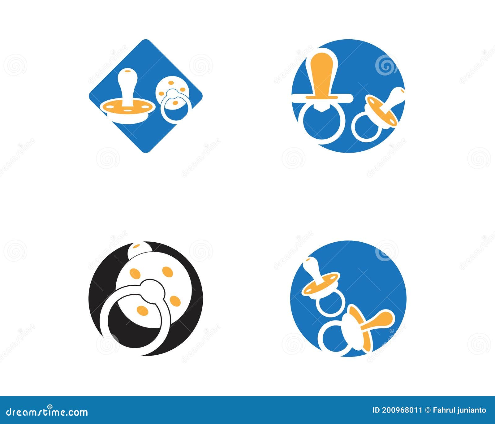 Baby Pacifier Logo Vector Template Stock Vector Illustration of