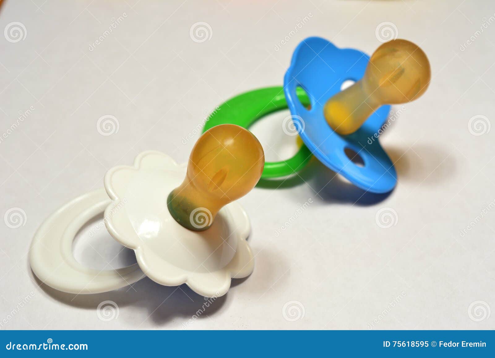 Baby pacifiers. stock image. Image of children, nipple - 75618595