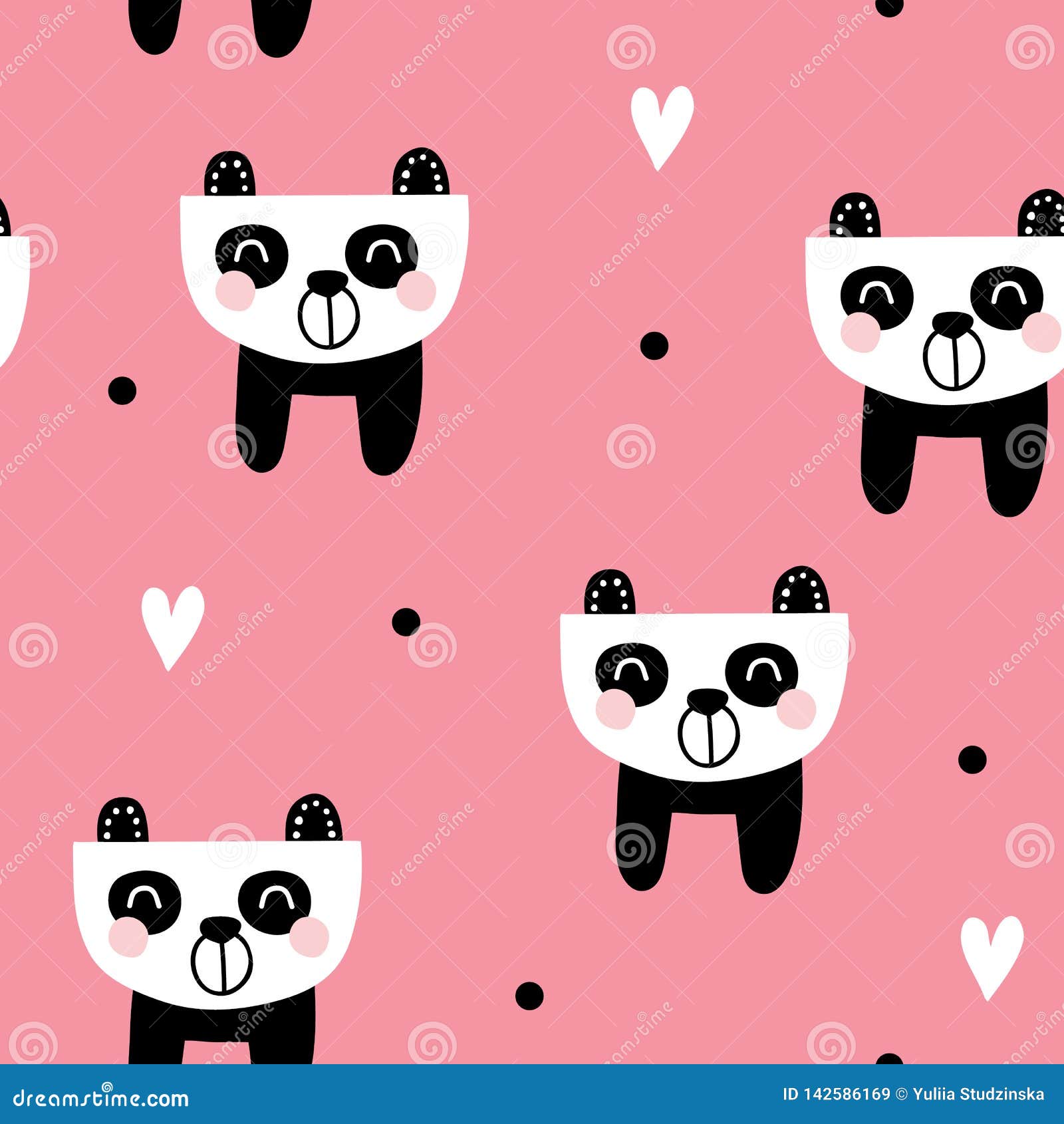 Baby Pandas for girls stock vector. Illustration of doodle - 142586169