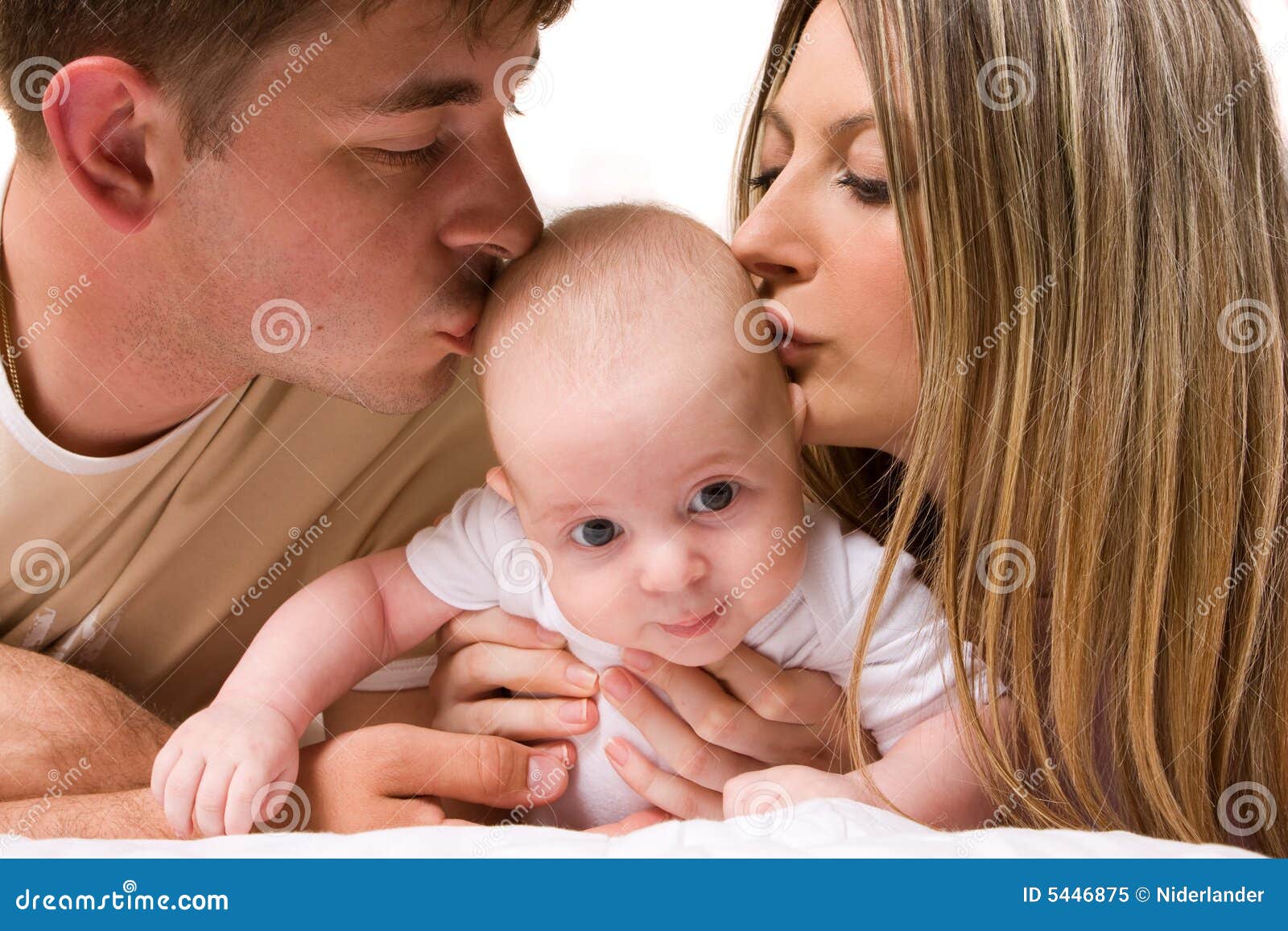 Baby with parents stock image. Image of happiness, cute 5446875