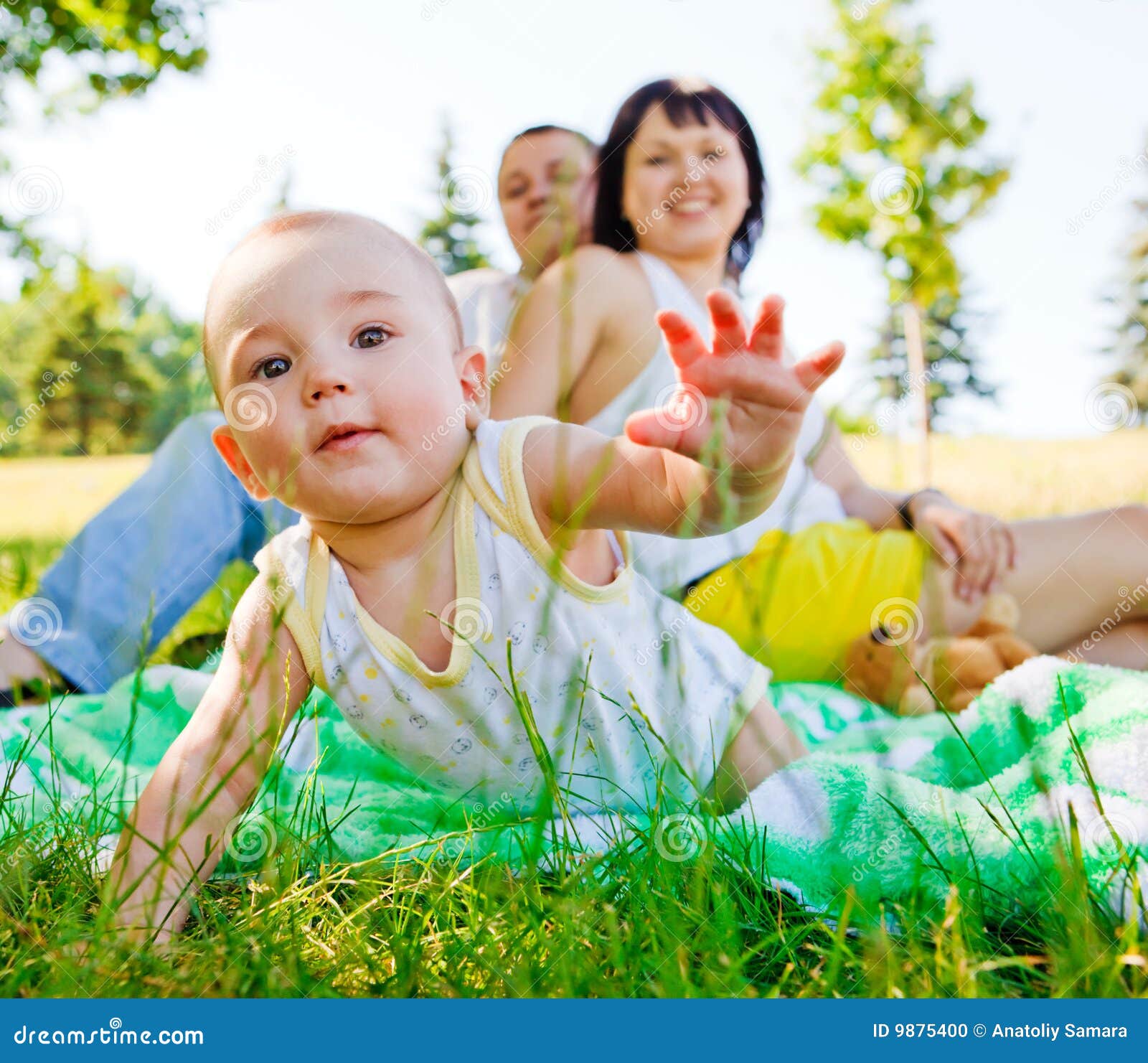 Baby with parents stock photo. Image of laugh, male, caucasian 9875400
