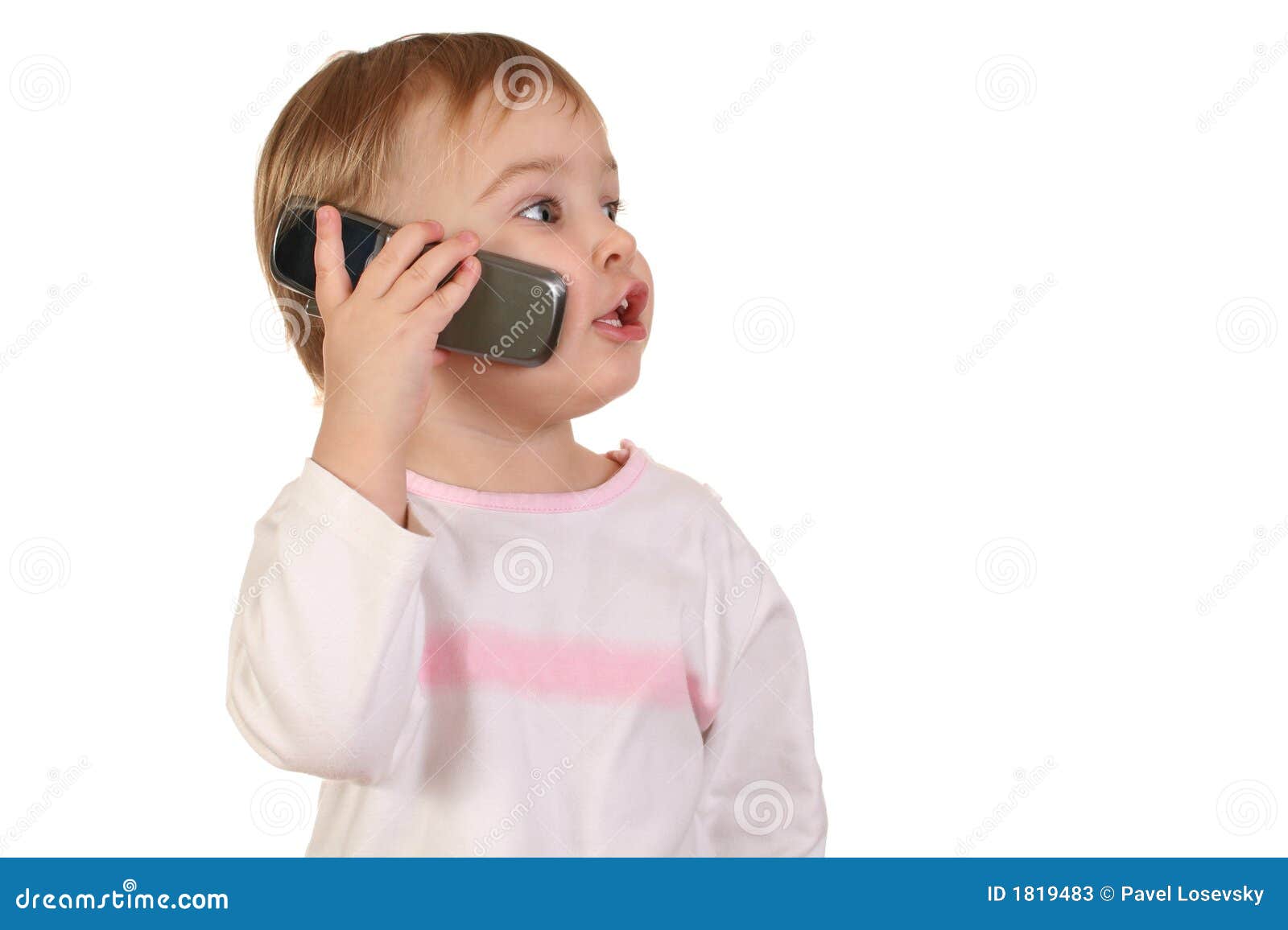 Baby with phone stock image. Image of face, call, mouth 1819483