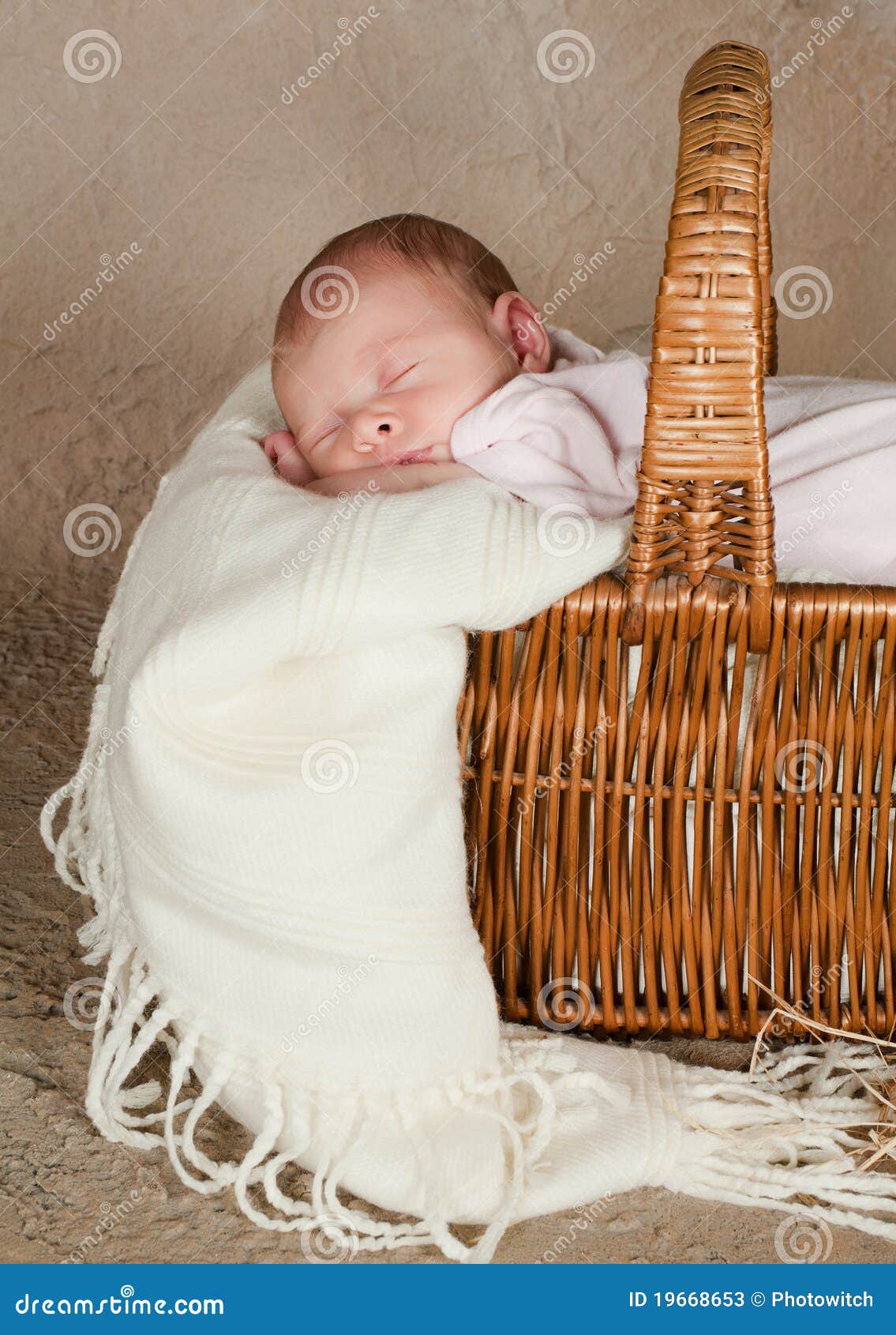 Baby in picnic basket stock image. Image of resting, sleeping 19668653