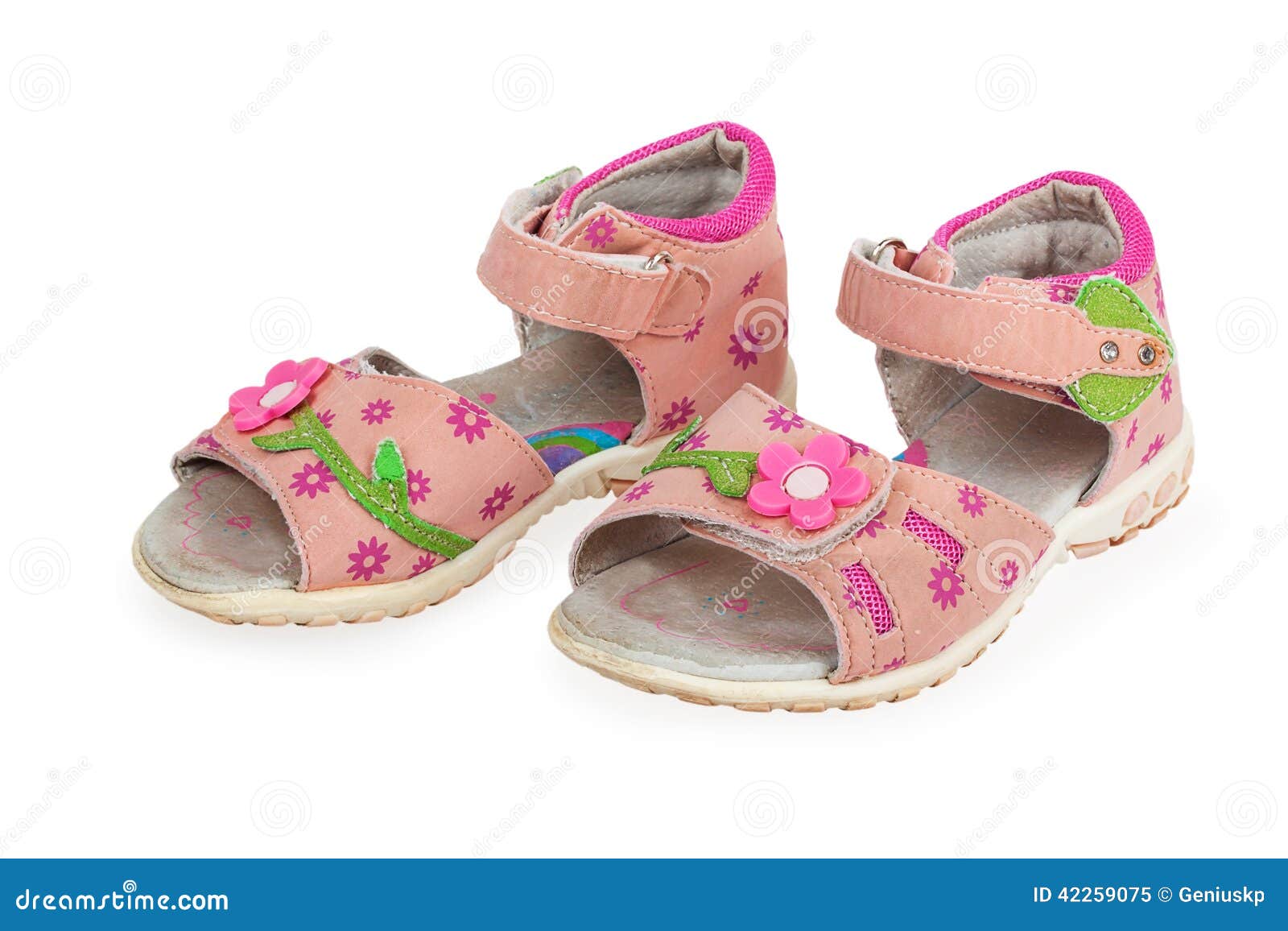 Baby pink sandals stock image. Image of isolated, leather 42259075