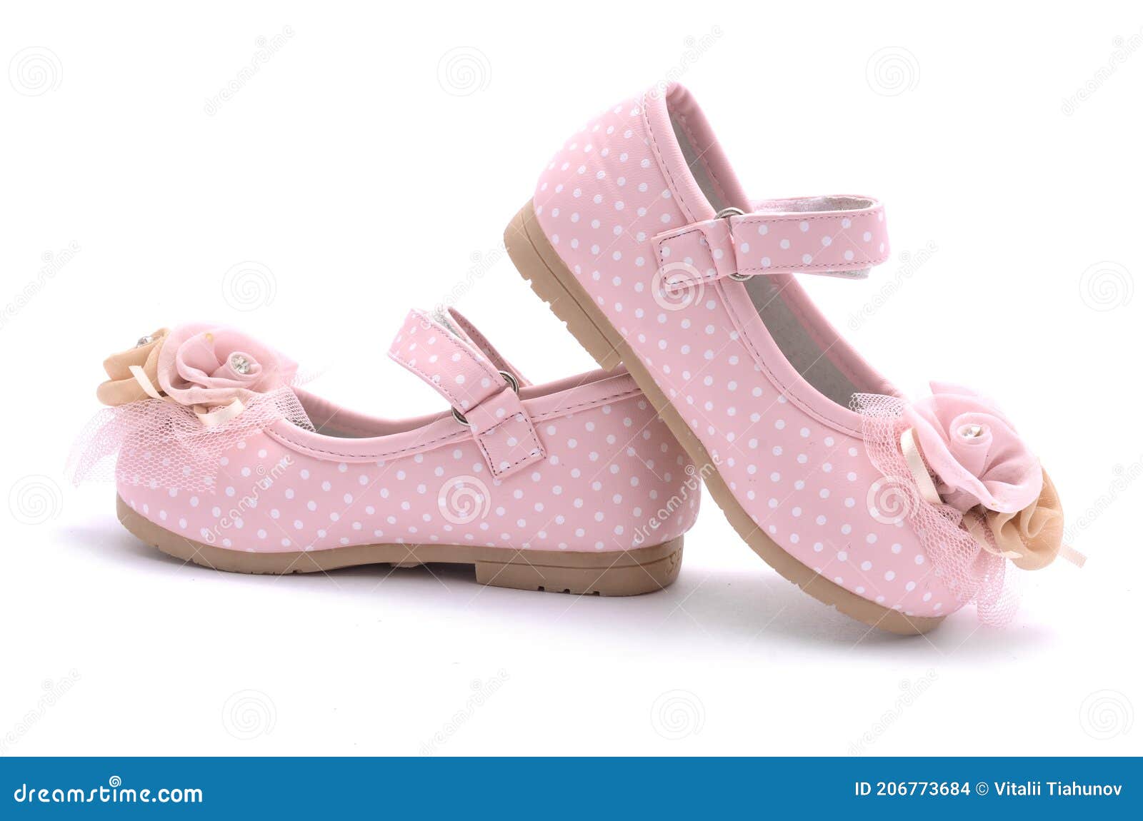 Baby Pink Shoes Isolated on White Stock Photo - Image of rhinestone ...