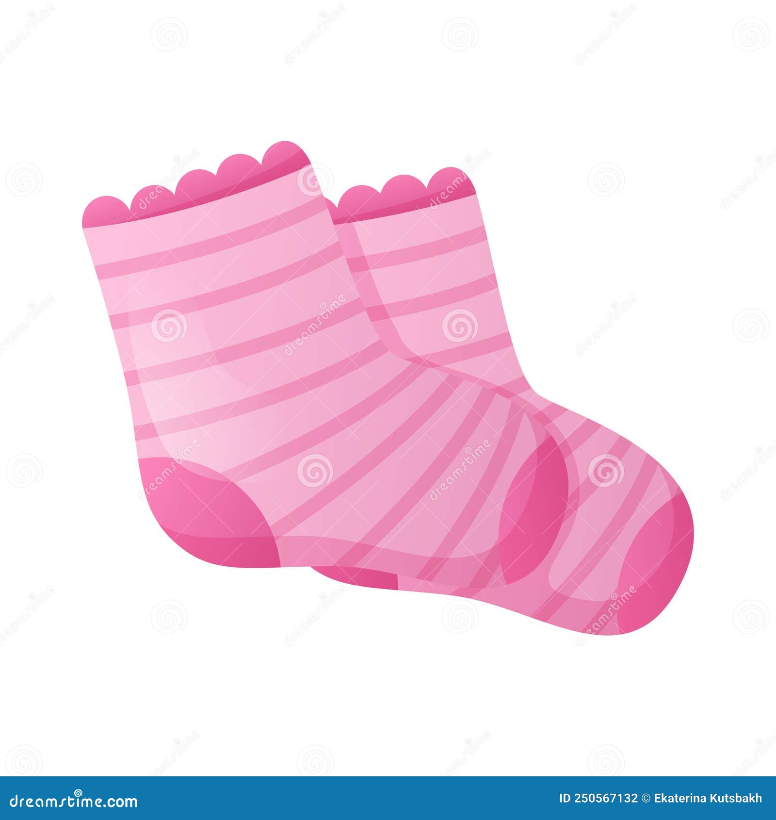 Baby Girly Pink Socks, Isolated Cartoon Illustration. Stock Vector ...