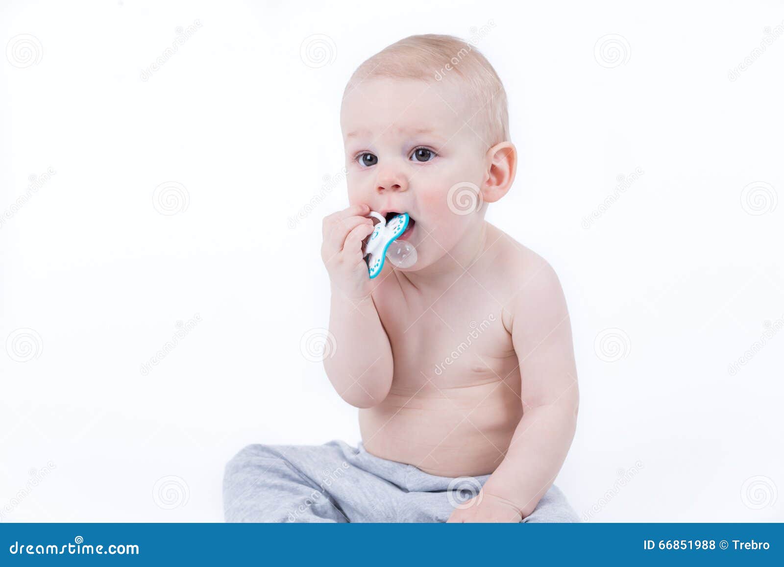 Baby Playing With Nipple Stock Photo 66851988