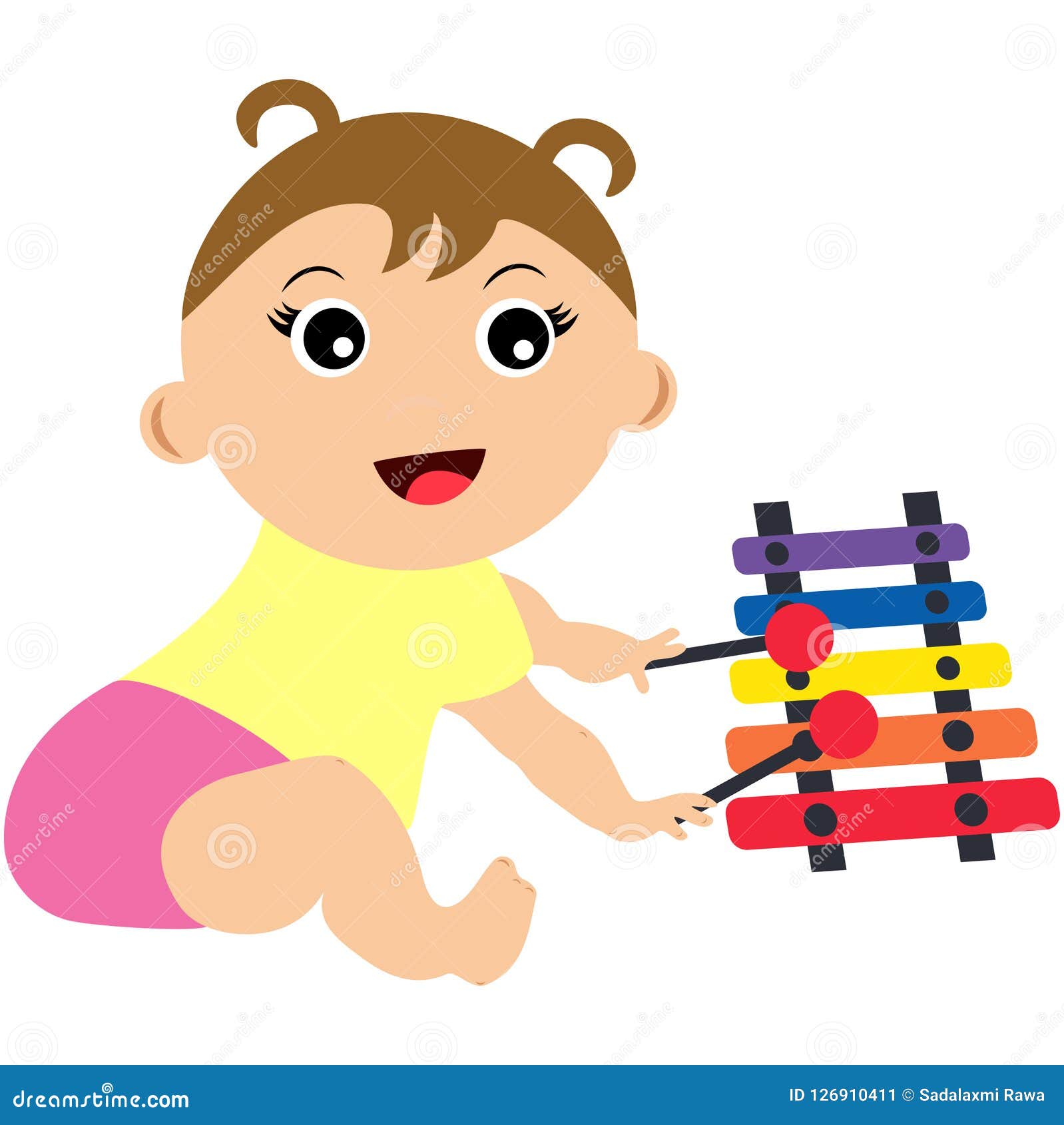 baby playing xylophone