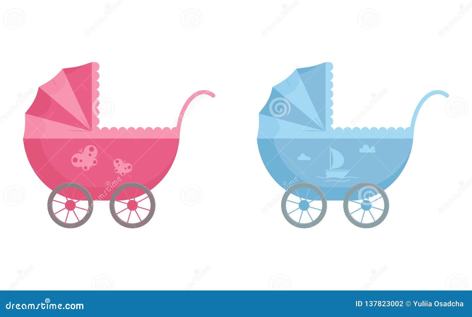 pink and white buggy