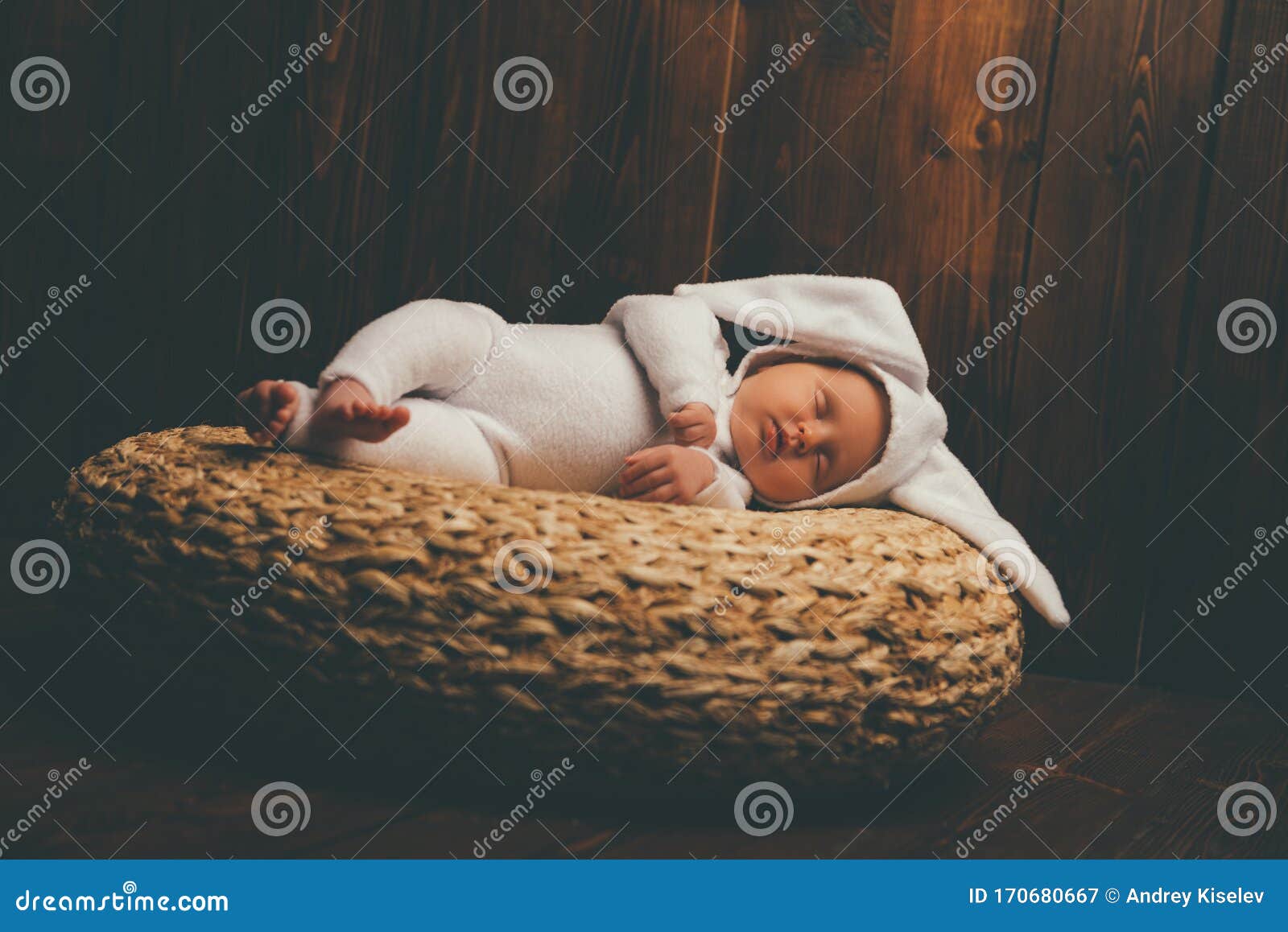 Baby in rabbit costume stock image. Image of beauty - 170680667