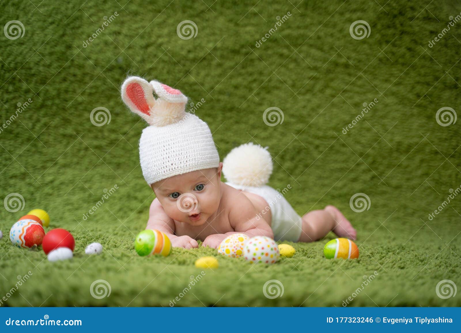 Baby in rabbit costume stock photo. Image of costume 177323246