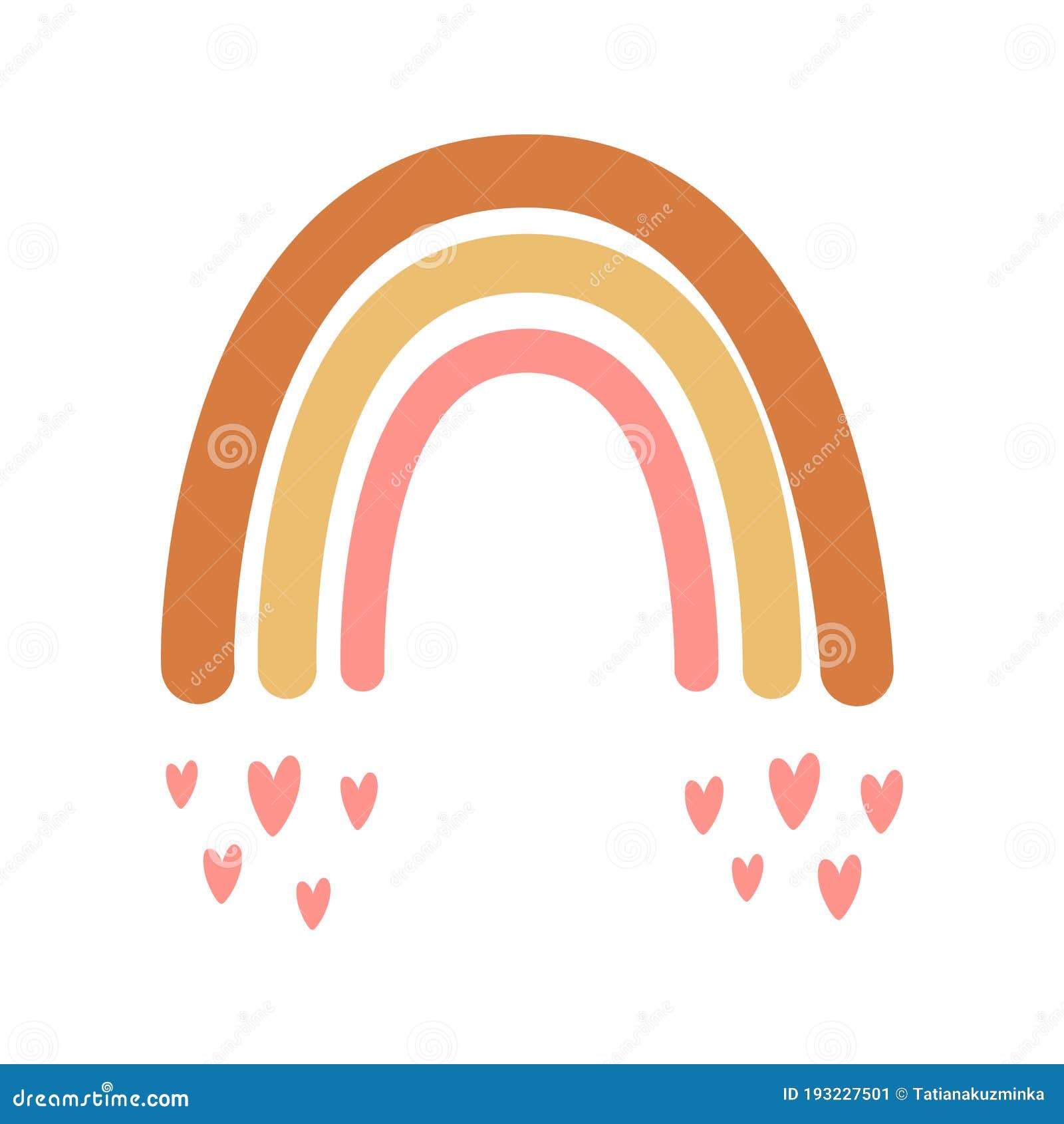 Baby Rainbow Illustration With Heart. Cute Baby Shower ...