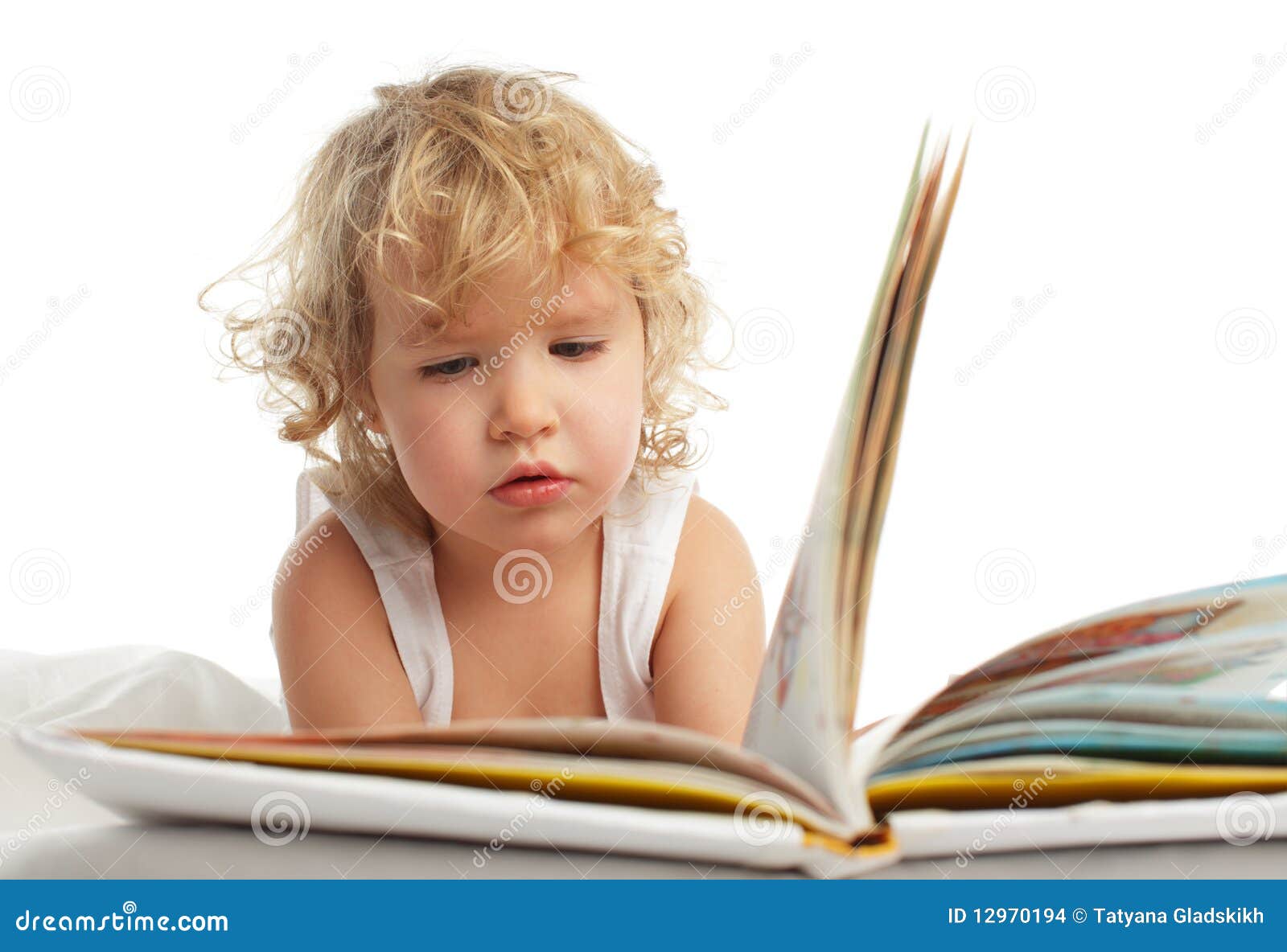 Baby reading book stock photo. Image of smiling, little 12970194