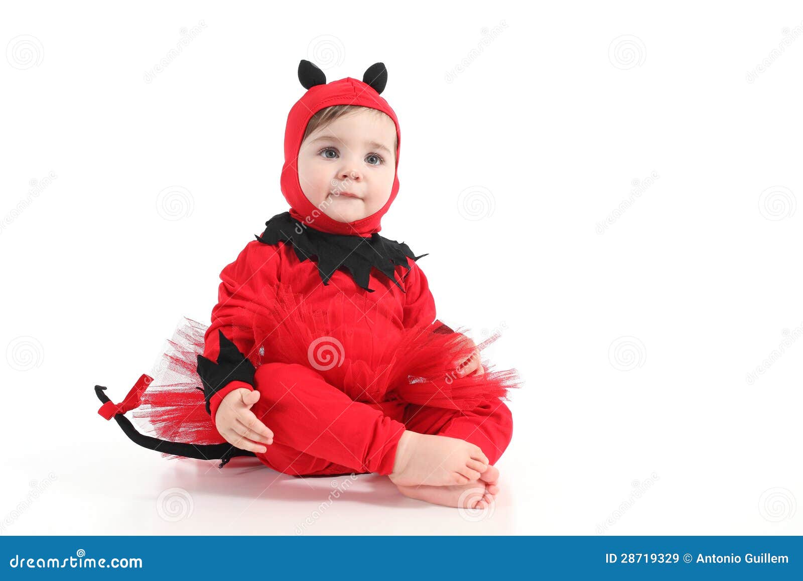 baby with a red demon disguise