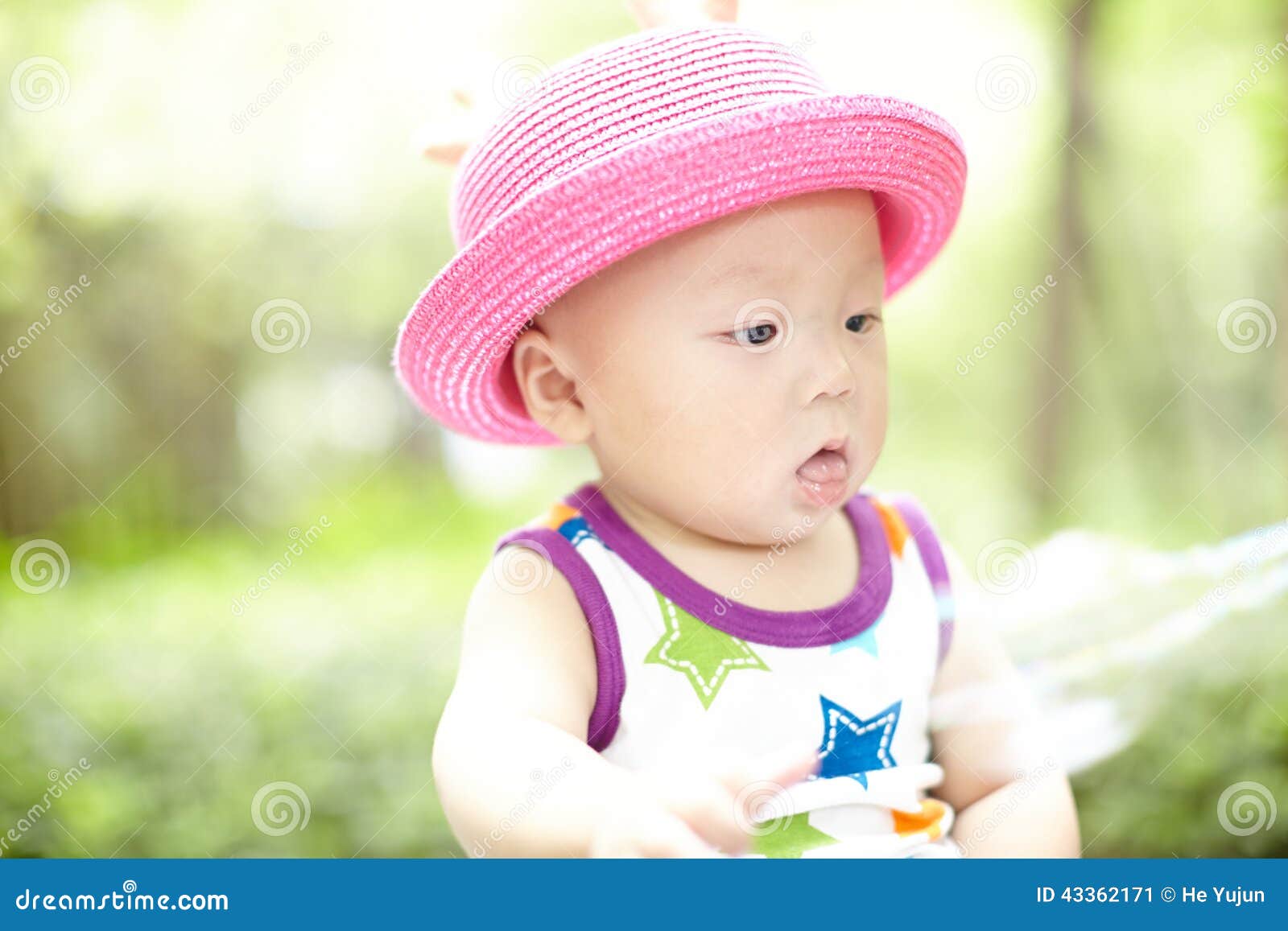 Baby In Red Hat Stock Image Image Of Looking Face Portrait 43362171