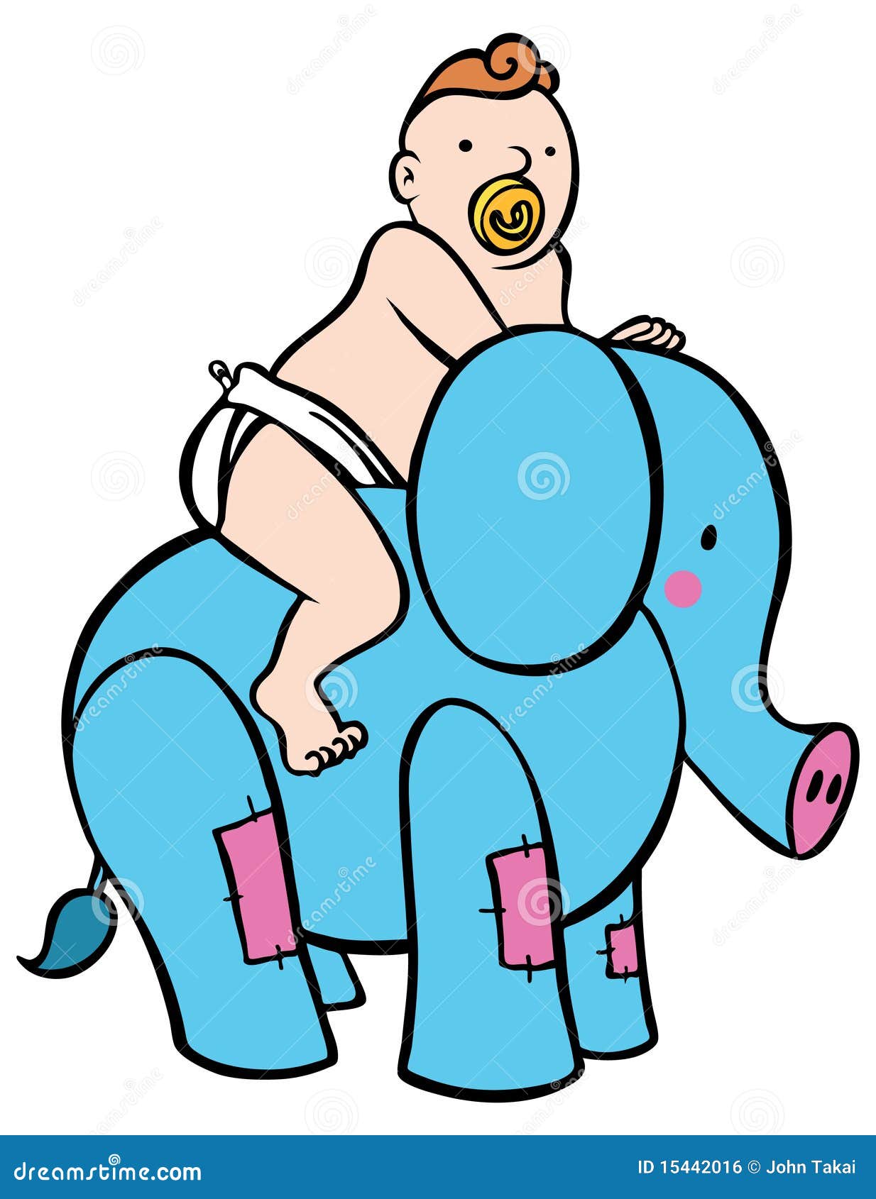 Baby Riding Elephant stock vector. Image of cartoon, ride - 15442016