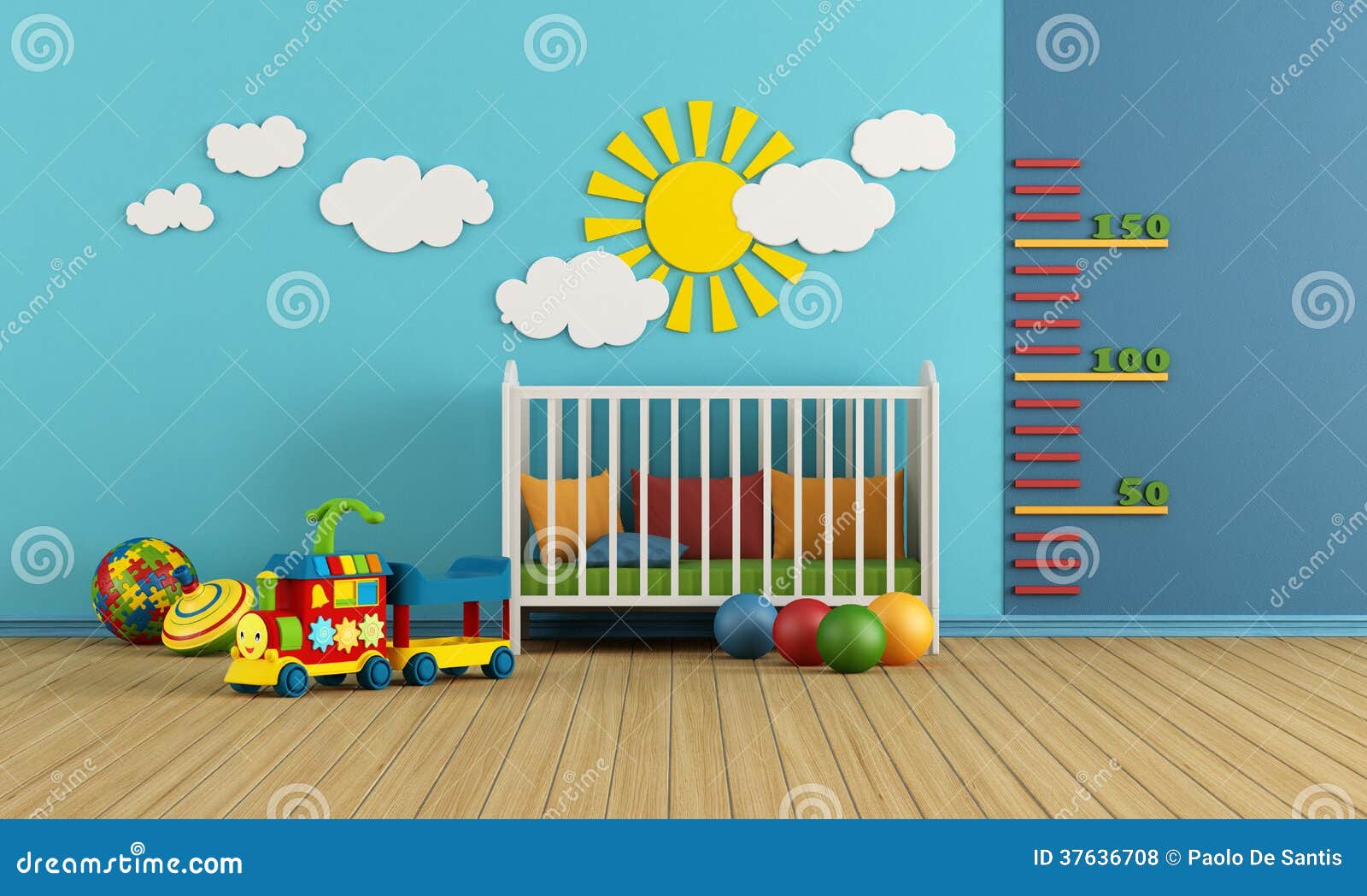 Baby room stock illustration. Illustration of furniture 