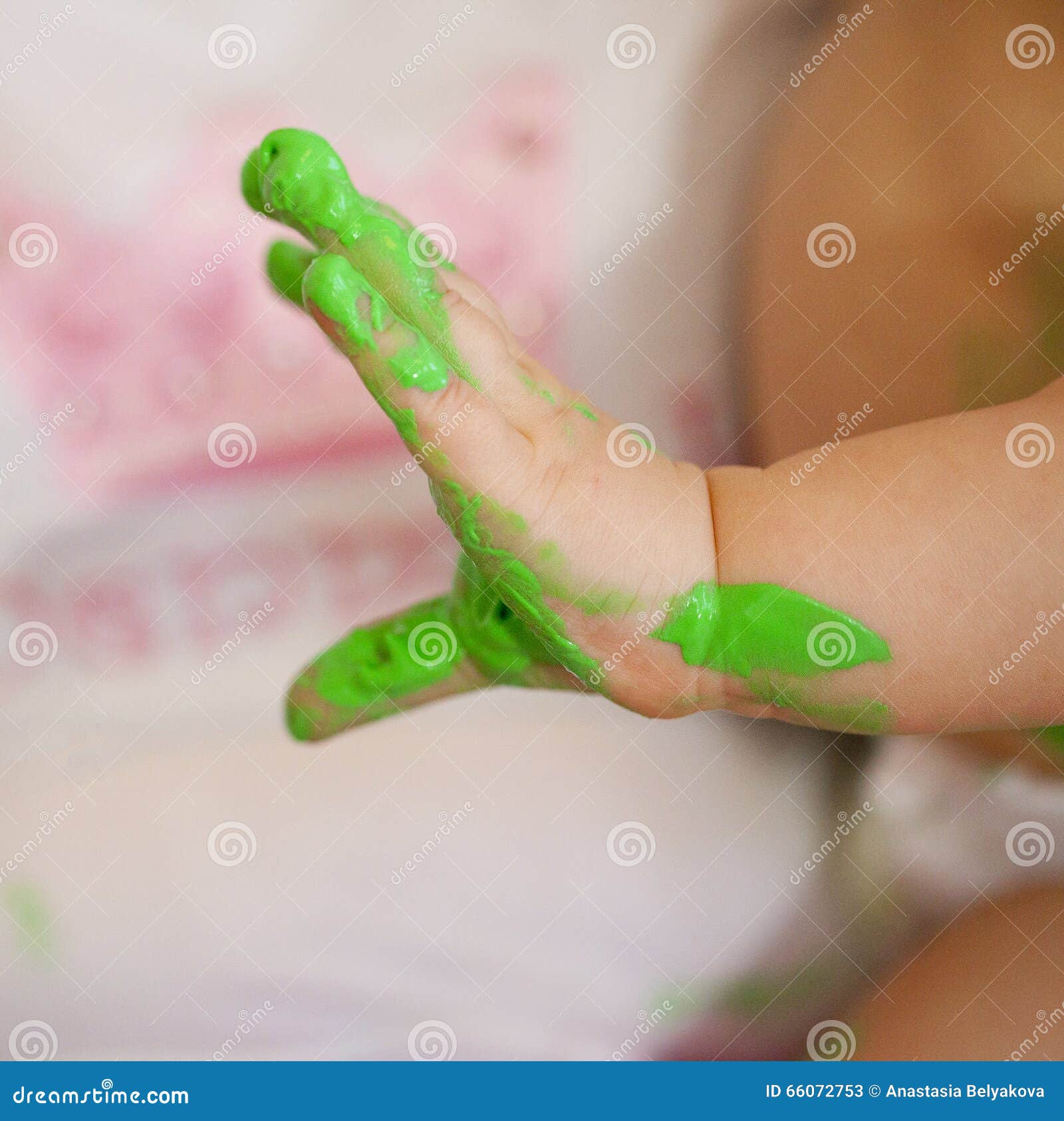 Baby S Hand Covered in Paint Stock Image Image of hand, child 66072753