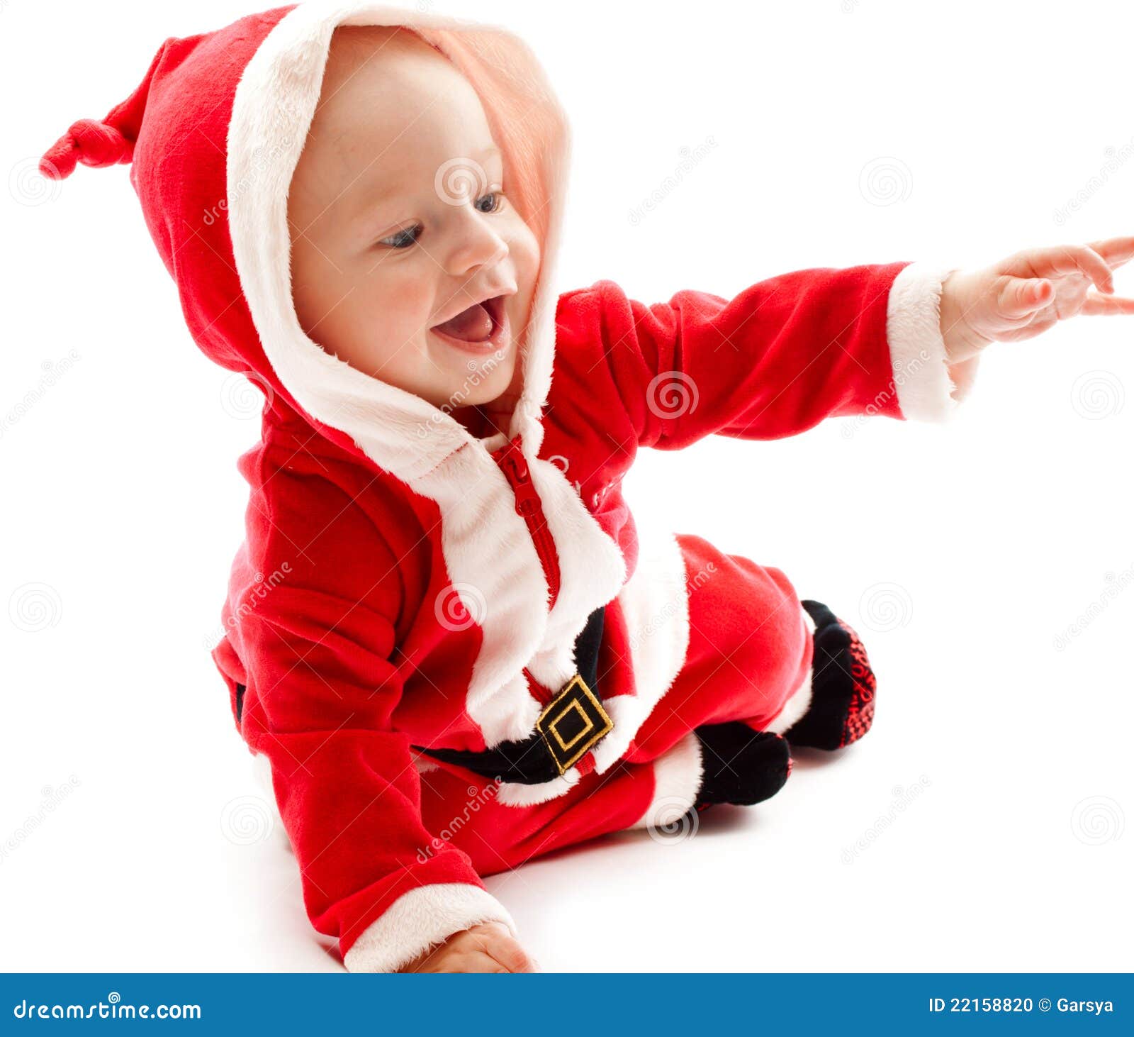 Baby in santacostume stock photo. Image of child, holiday 22158820