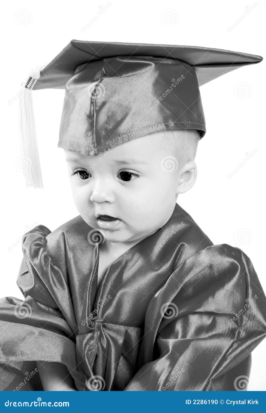 Baby Girl in Graduation Cap and Gown Stock Image - Image of caucasian, baby:  113751597