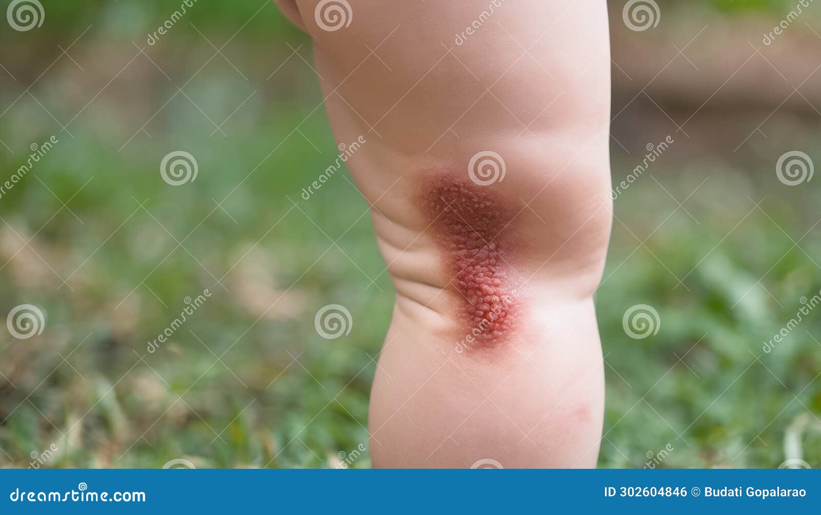 A baby with a scraped knee stock illustration. Illustration of field