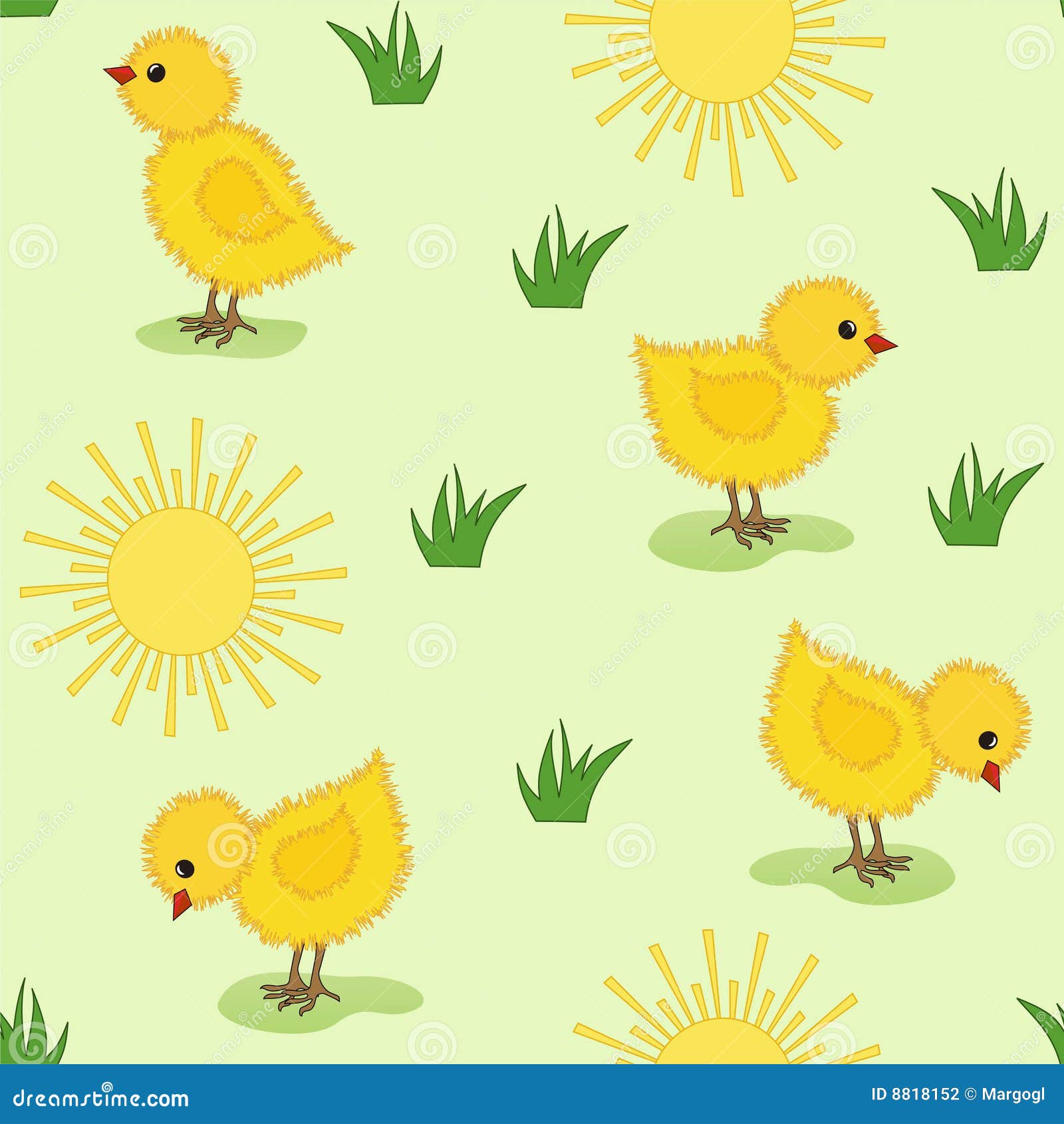 Baby Seamless. Chickens And Sun. Stock Photography Image 8818152