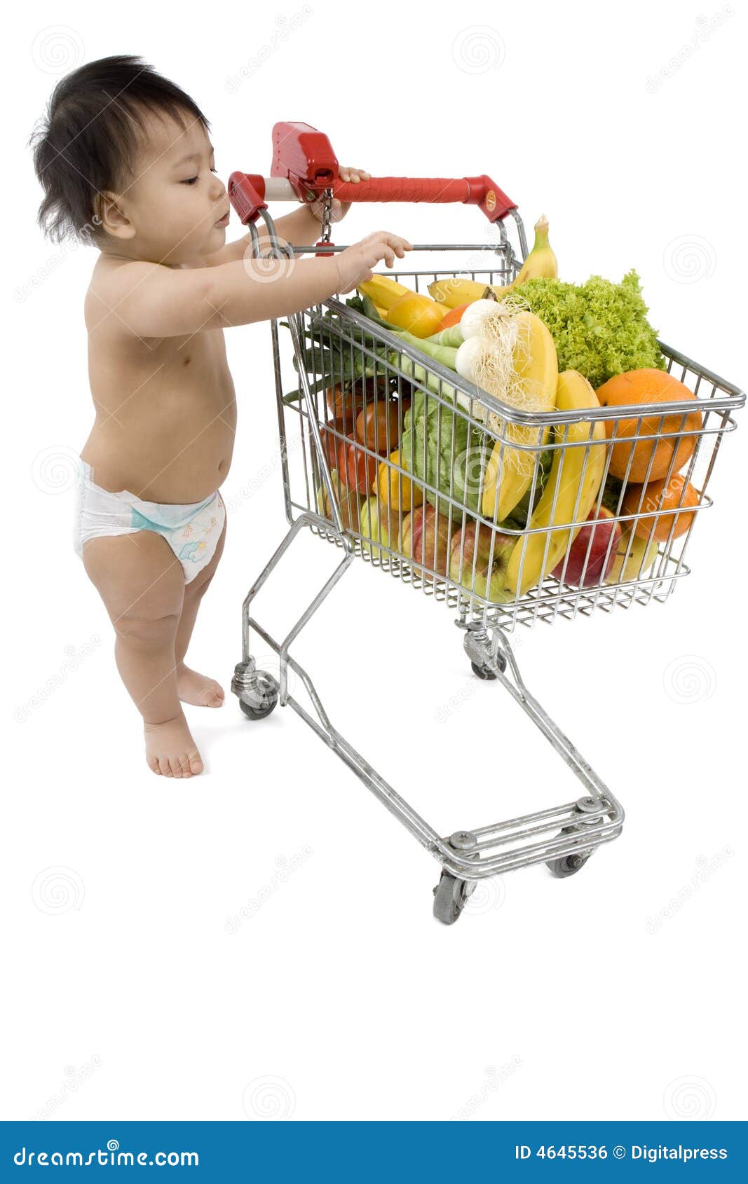 Baby with shopping cart stock photo. Image of goods, transport 4645536