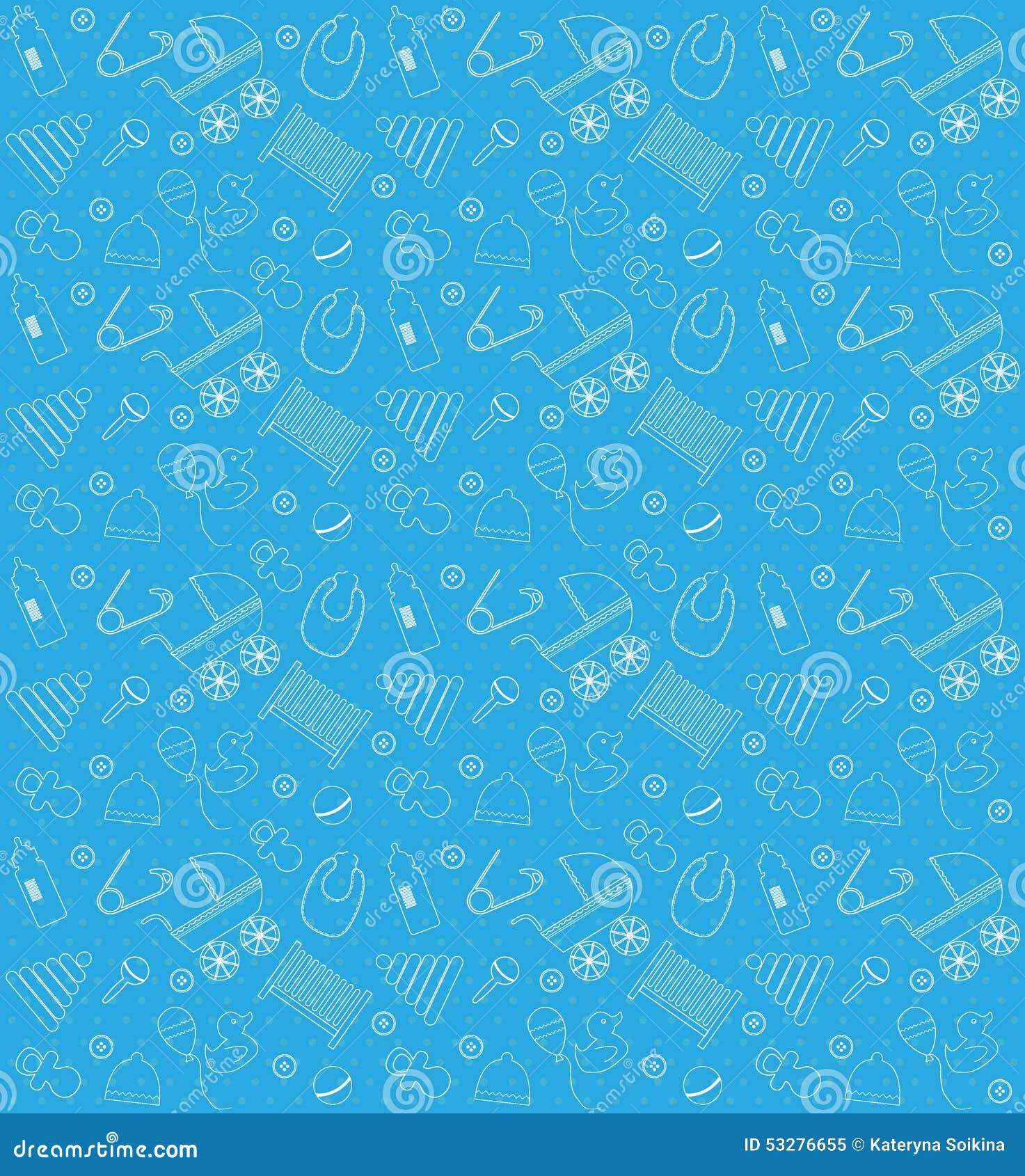 Babyshower_boy_pattern_set Ilustración del Vector Imagen 53276655