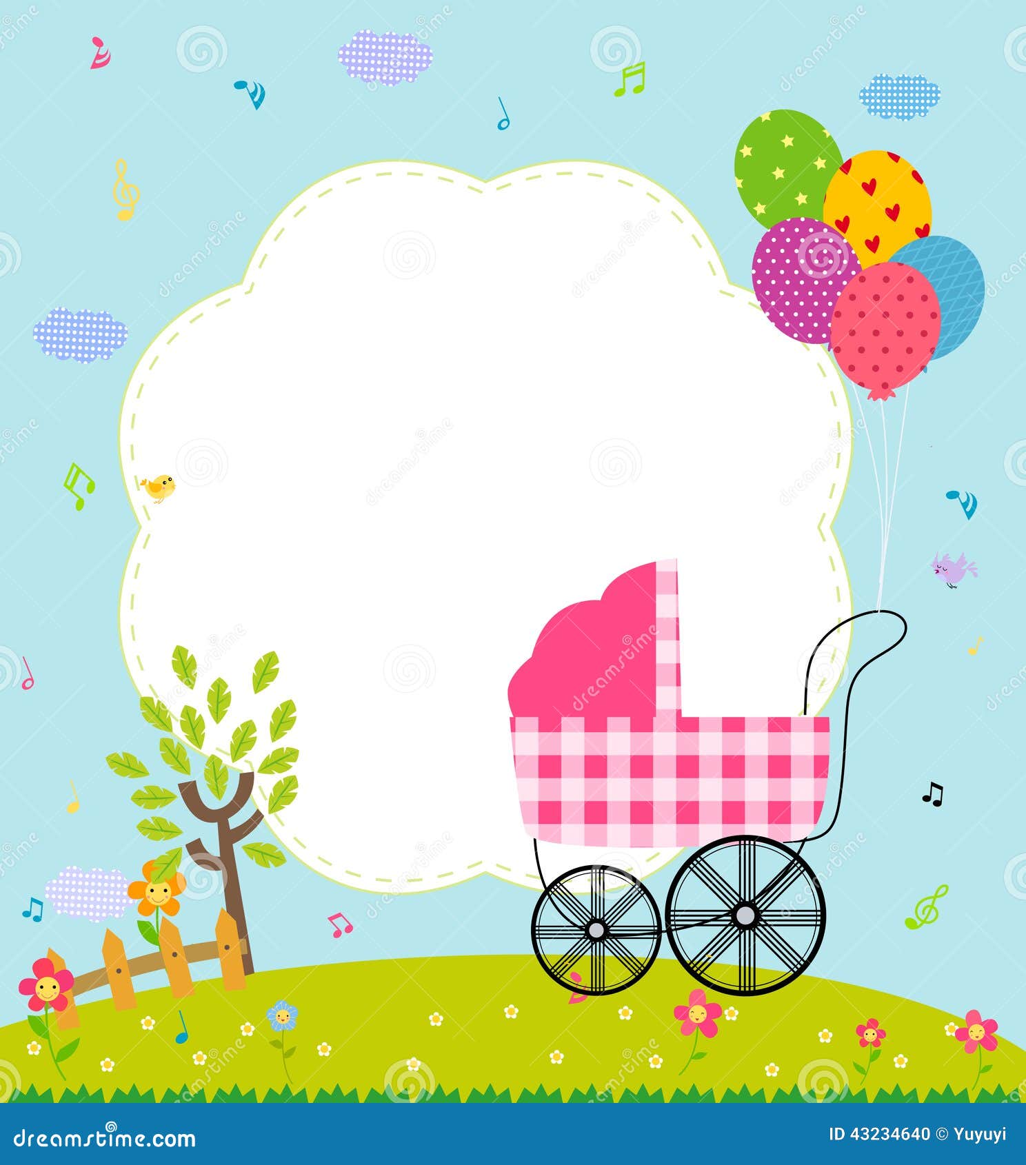 Baby shower card stock vector. Illustration of decoration - 43234640