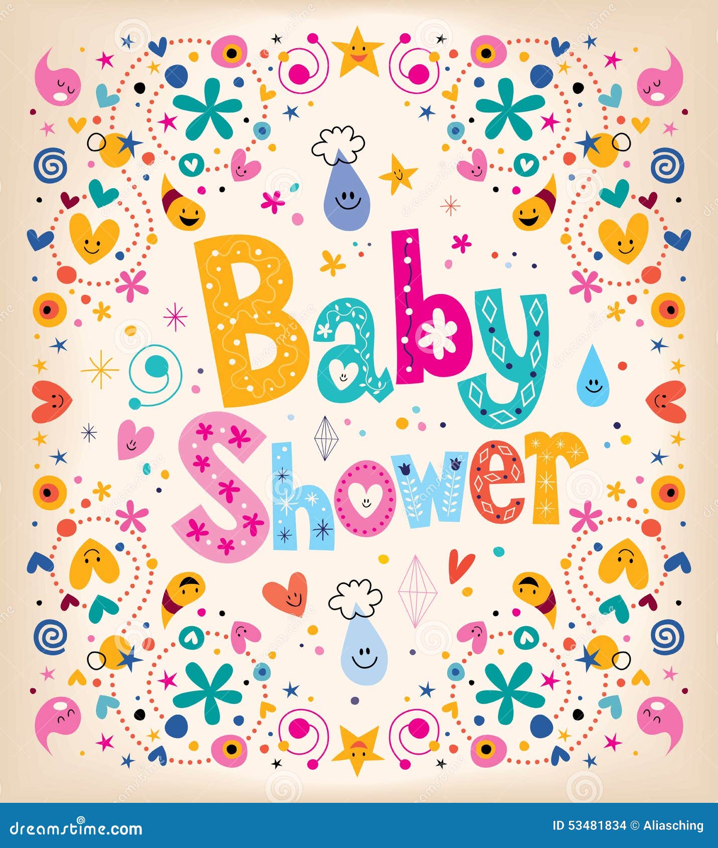 Baby Shower card stock vector. Illustration of celebration 53481834