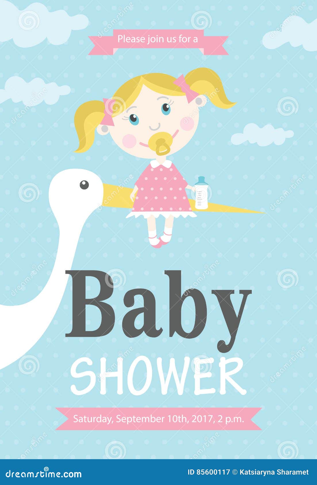 Baby Shower card. stock vector. Illustration of invite 85600117