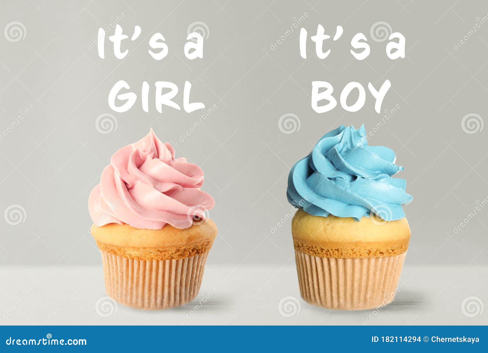 Baby Shower Cupcakes for Boy and Girl on Background Stock Photo - Image ...