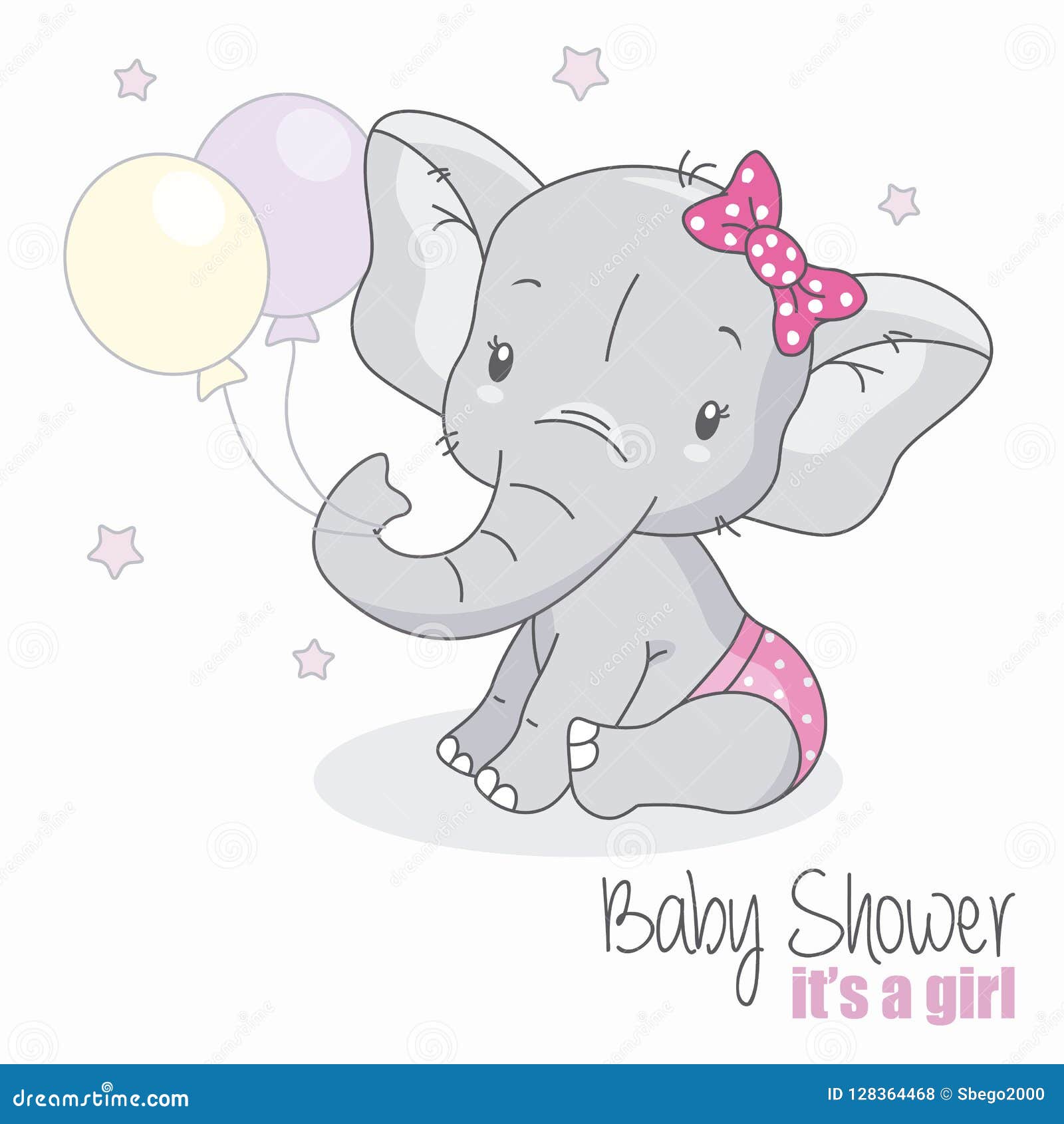 Download Cute Elephant With Balloons Stock Vector - Illustration of ...