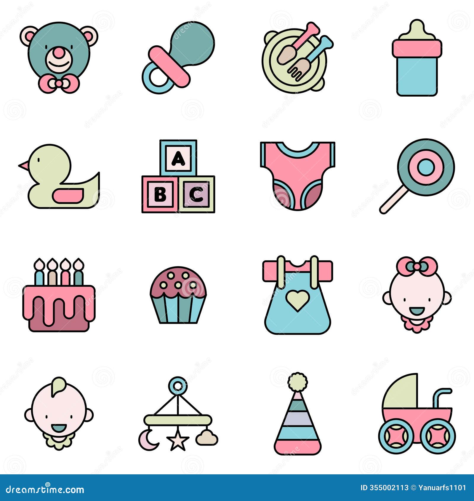 Baby Shower Icon Design Element Stock Illustration - Illustration of  isolated, clothing: 355002113, image size:1600x1690
