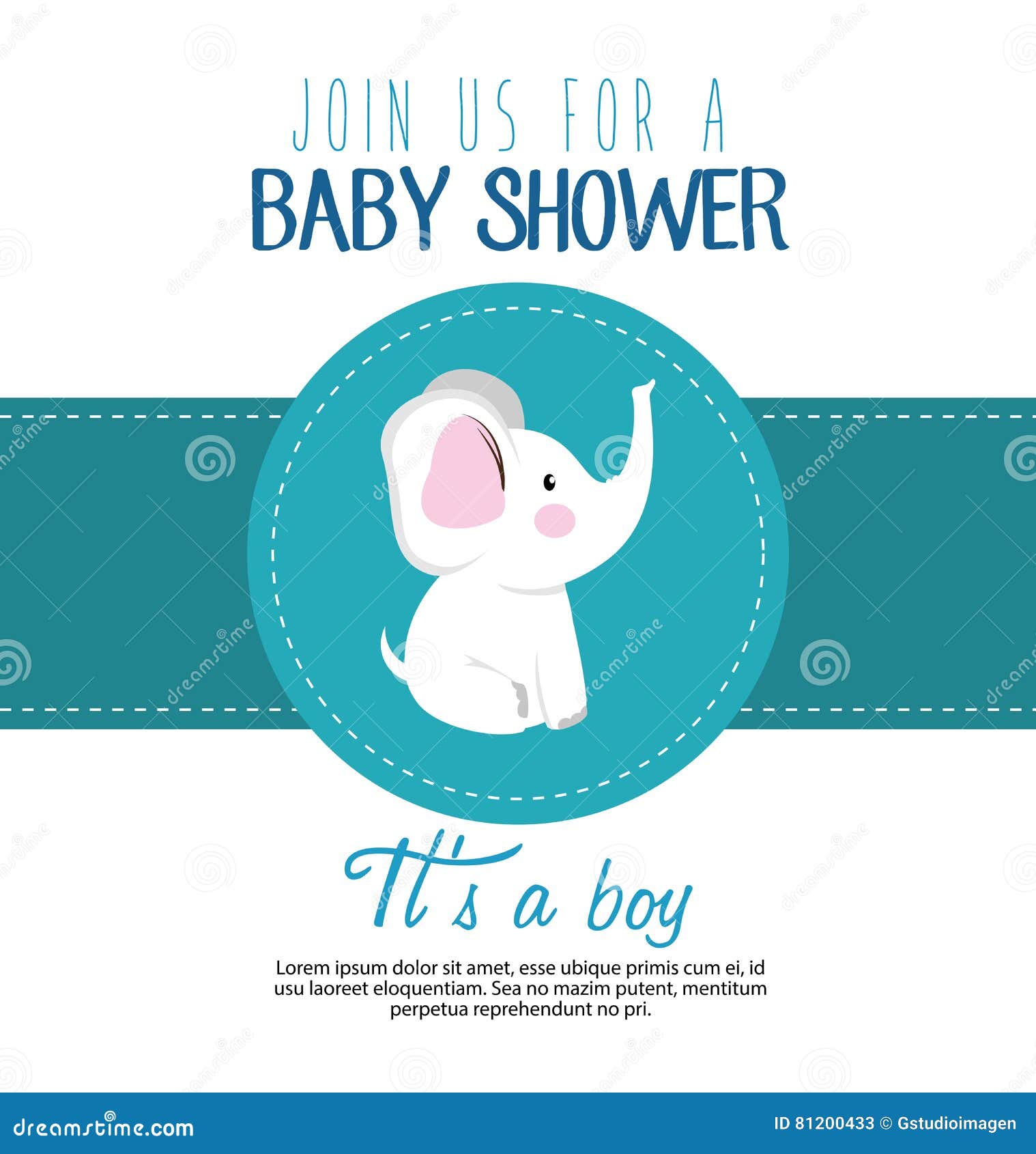 Baby Shower Invitation Card Stock Vector Illustration of shower, cute