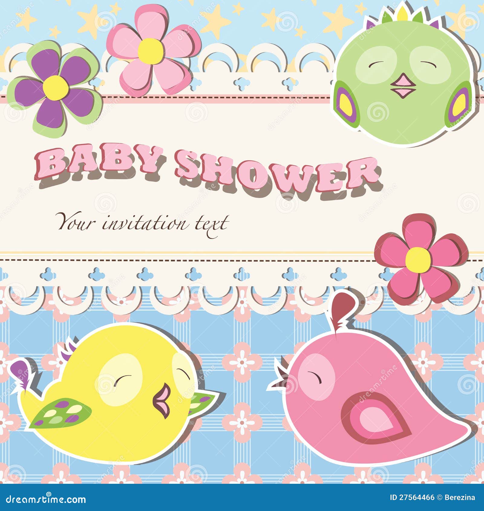 Baby Shower Invitation Postcard Royalty Free Stock Image 