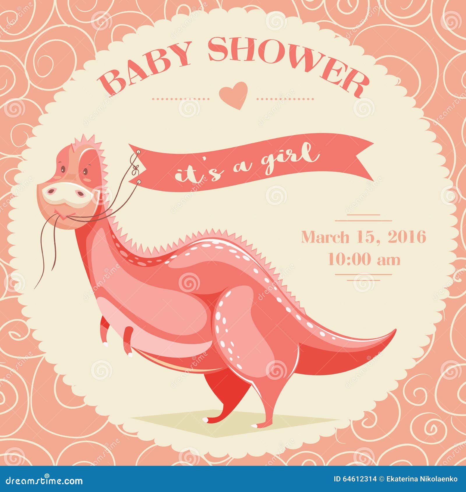 Dinosaur Baby Boy Shower Invitations Prehistoric Orange