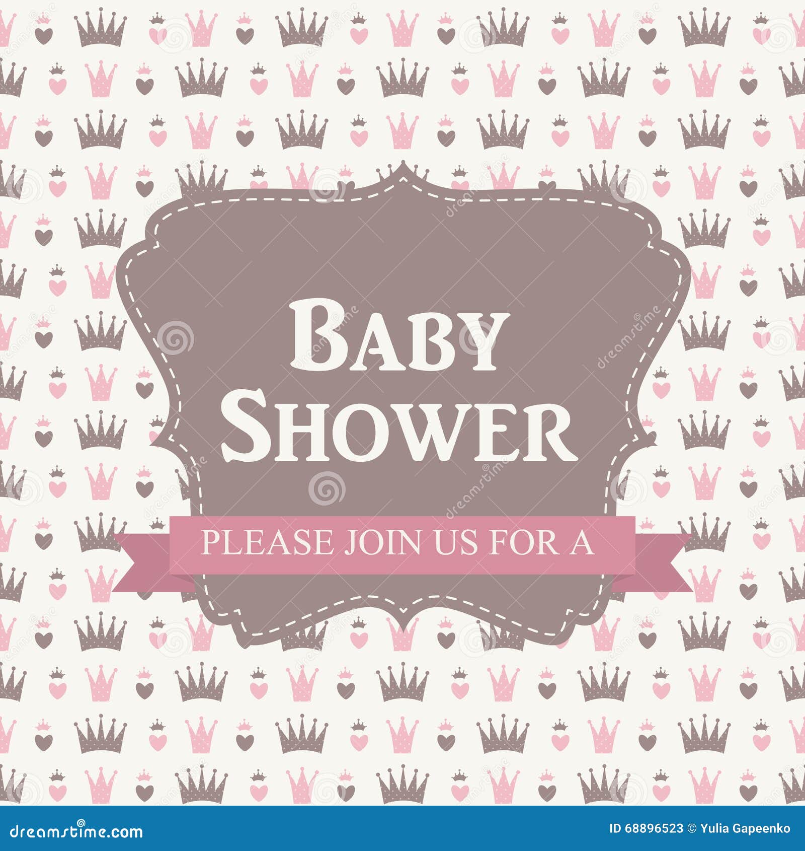 Baby Shower Invitation Vector Illustration Stock Vector Illustration of design, frame 68896523