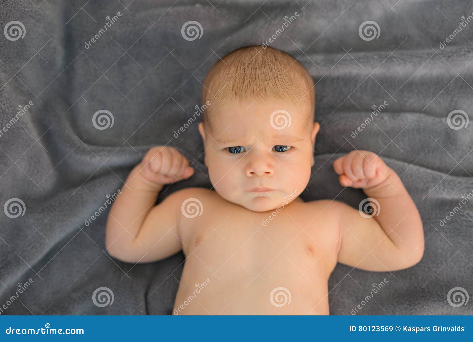 Baby showing his muscles stock image. Image of beautiful 80123569