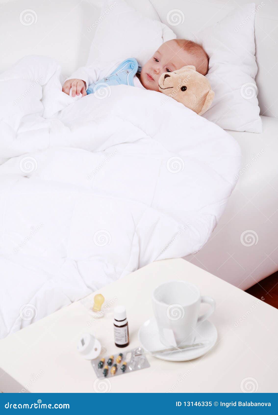 Baby is sick stock image. Image of little, painful, pacifier 13146335