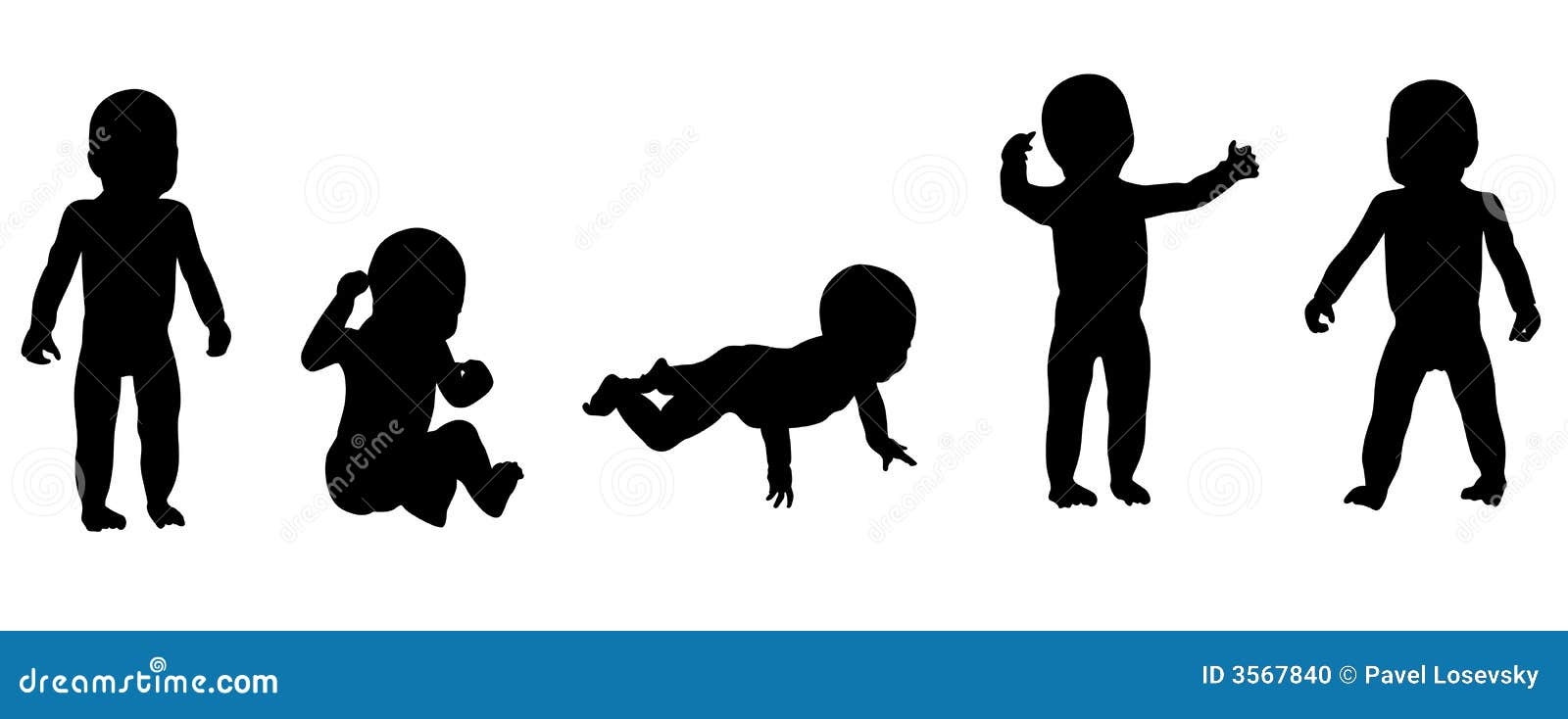 Download Baby silhouettes stock vector. Illustration of silhouette ...