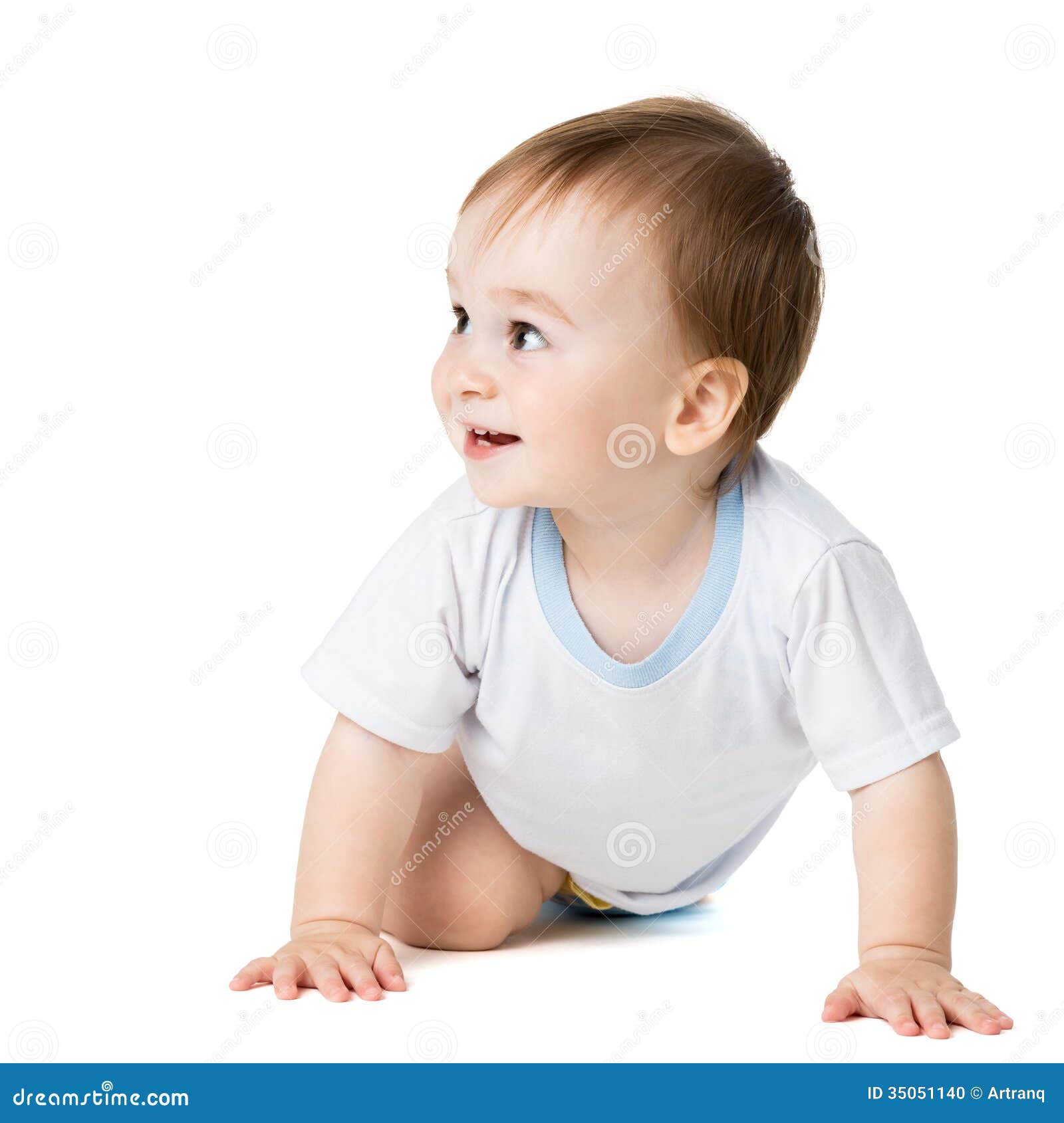 Baby Sitting And Looking Sideways Stock Photo Image 35051140